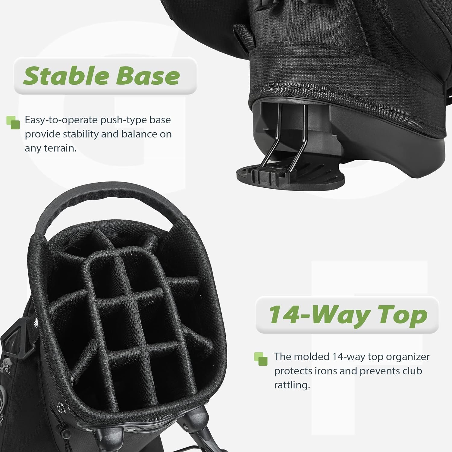 14-Way Golf Stand Bag, Golf Bag with Stand - Lightweight Durable Club Bag for Men & Women 2 14-Way Golf Stand Bag, Golf Bag with Stand - Lightweight Durable Club Bag for Men & Women - Image 2