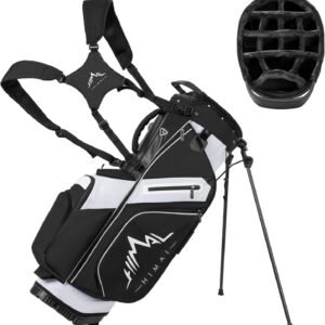 14-Way Golf Stand Bag,Premium Lightweight Golf Bag with Full-Length Dividers, Interchangeable PE-Padded Straps & Stabilizing Kickstand - Plush-Lined Top with Waterproof Cover