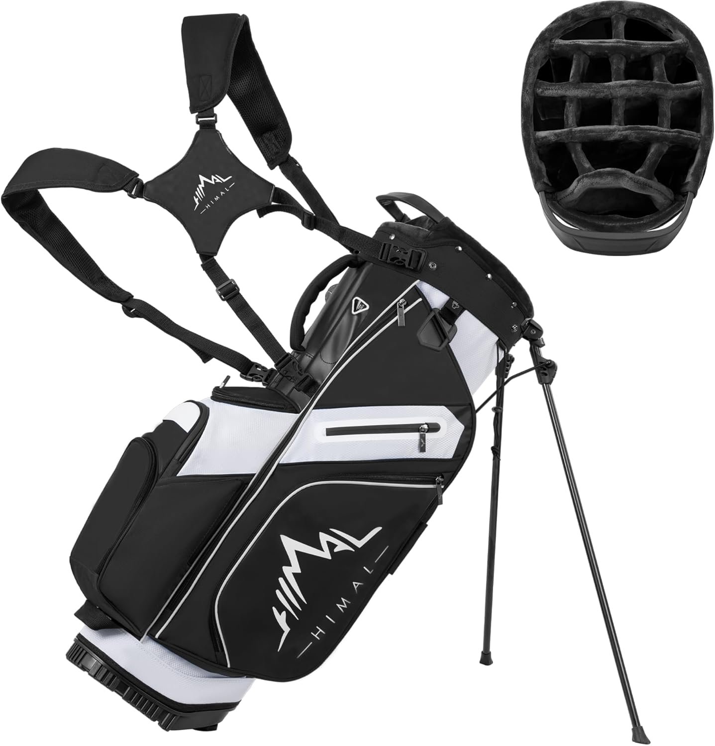 14-Way Golf Stand Bag,Premium Lightweight Golf Bag with Full-Length Dividers, Interchangeable PE-Padded Straps & Stabilizing Kickstand - Plush-Lined Top with Waterproof Cover 1 14-Way Golf Stand Bag,Premium Lightweight Golf Bag with Full-Length Dividers, Interchangeable PE-Padded Straps & Stabilizing Kickstand - Plush-Lined Top with Waterproof Cover
