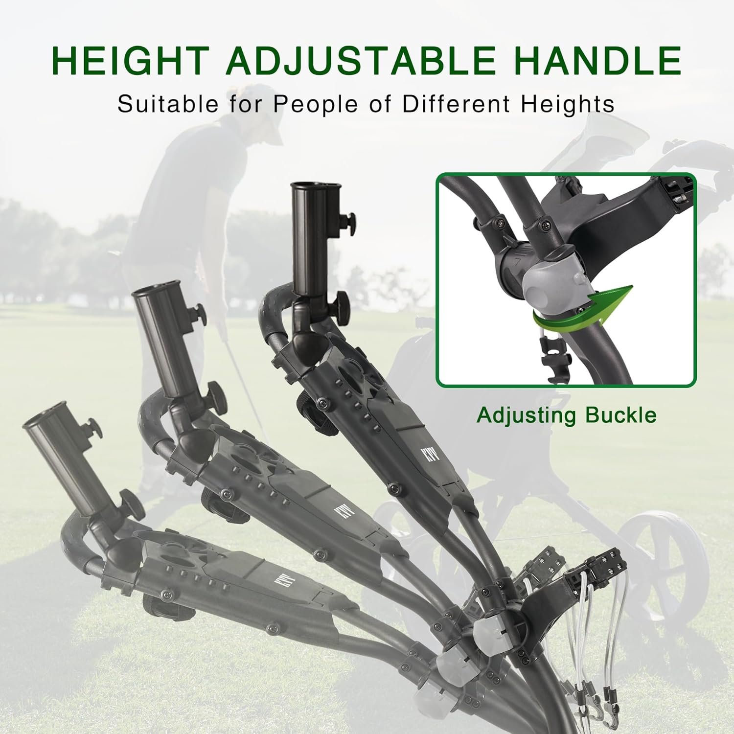 KVV 3 Wheel Golf Push Cart Ultra Lightweight Smallest Folding Size, New-Version Scorecard Holder 7 KVV 3 Wheel Golf Push Cart Ultra Lightweight Smallest Folding Size, New-Version Scorecard Holder - Image 7