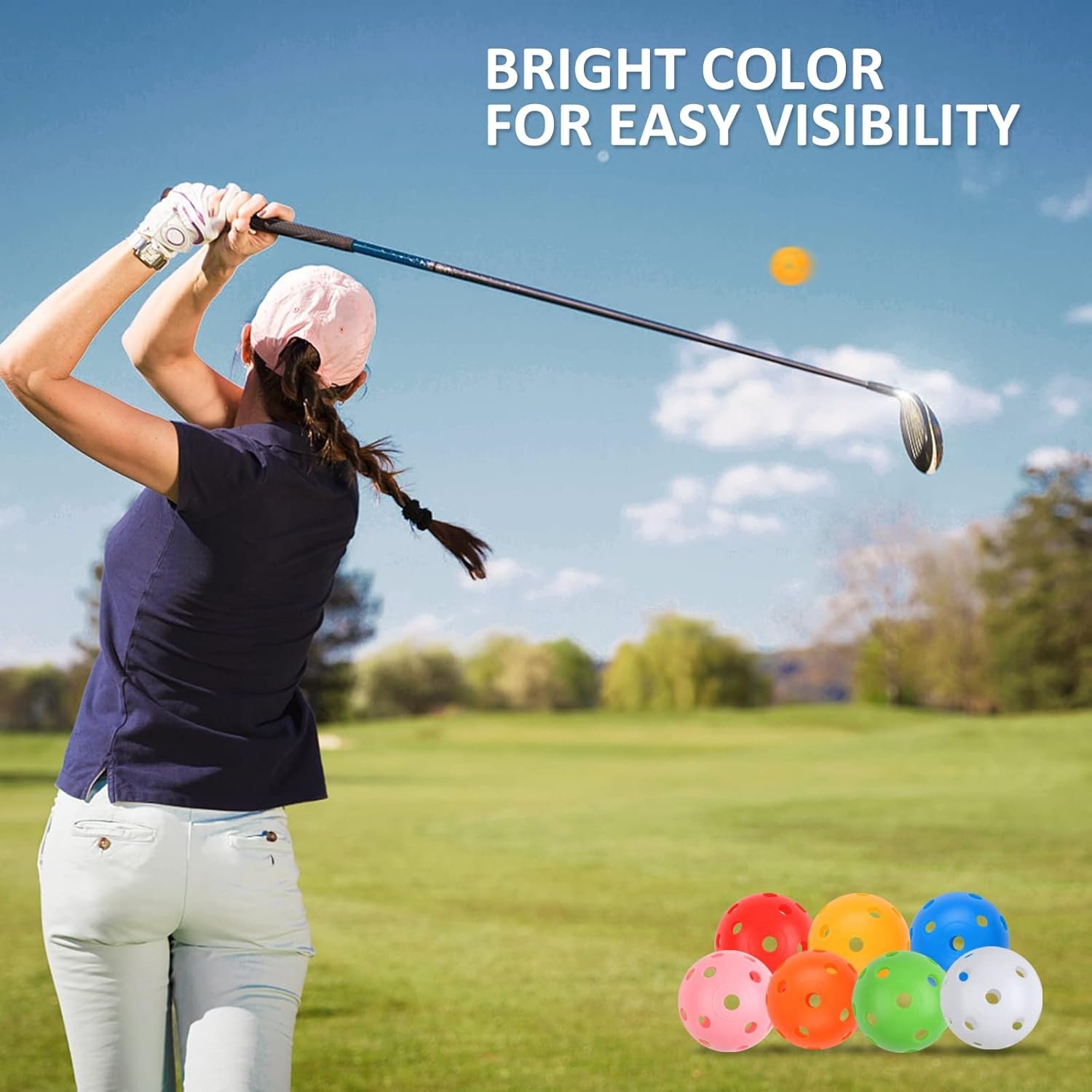Joyberg Practice Golf Balls 24 Pack, 42mm Plastic Golf Balls, Practice Golf Balls for Backyard, Training Golf Balls for Swing Practice 5 Joyberg Practice Golf Balls 24 Pack, 42mm Plastic Golf Balls, Practice Golf Balls for Backyard, Training Golf Balls for Swing Practice - Image 5
