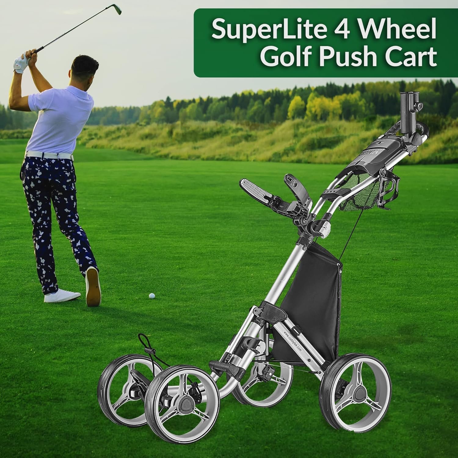 CaddyTek Explorer V8 - SuperLite 4 Wheel Golf Push Cart, Explorer Version 8 7 CaddyTek Explorer V8 - SuperLite 4 Wheel Golf Push Cart, Explorer Version 8 - Image 7