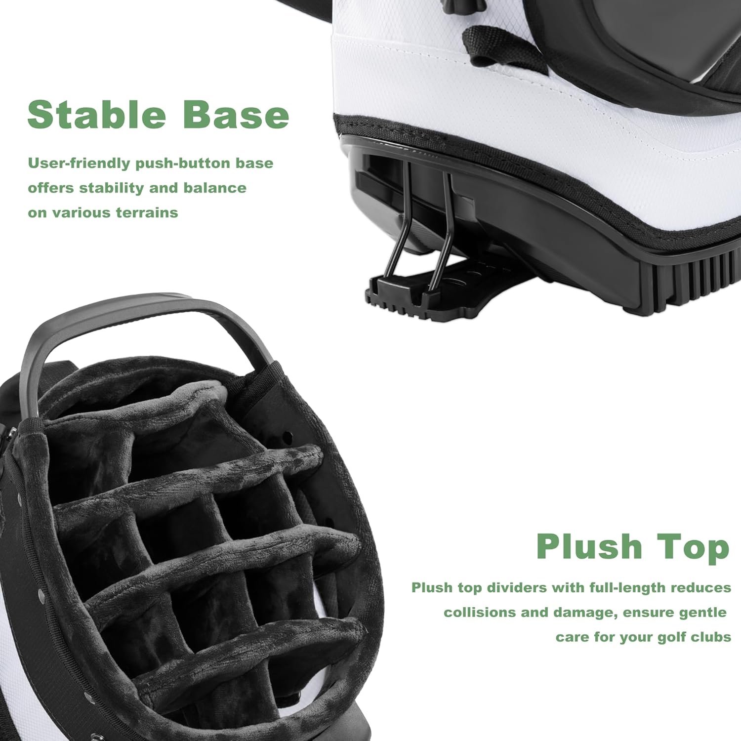 14-Way Golf Stand Bag,Premium Lightweight Golf Bag with Full-Length Dividers, Interchangeable PE-Padded Straps & Stabilizing Kickstand - Plush-Lined Top with Waterproof Cover 3 14-Way Golf Stand Bag,Premium Lightweight Golf Bag with Full-Length Dividers, Interchangeable PE-Padded Straps & Stabilizing Kickstand - Plush-Lined Top with Waterproof Cover - Image 3