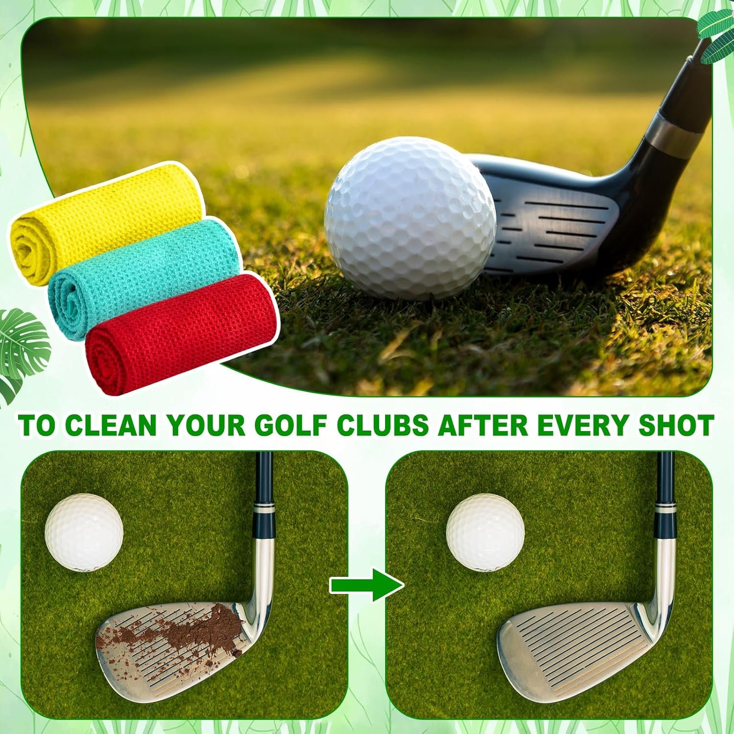 9 Pcs Golf Towel Bulk 24 x 16 Inches Microfiber Waffle Towel with Clip Tri Fold Portable Rag Accessories for Golf Bag Mini Tournament Club Yoga Fitness Remove Sand Mud Dirt Sweat(Classic) 4 9 Pcs Golf Towel Bulk 24 x 16 Inches Microfiber Waffle Towel with Clip Tri Fold Portable Rag Accessories for Golf Bag Mini Tournament Club Yoga Fitness Remove Sand Mud Dirt Sweat(Classic) - Image 4