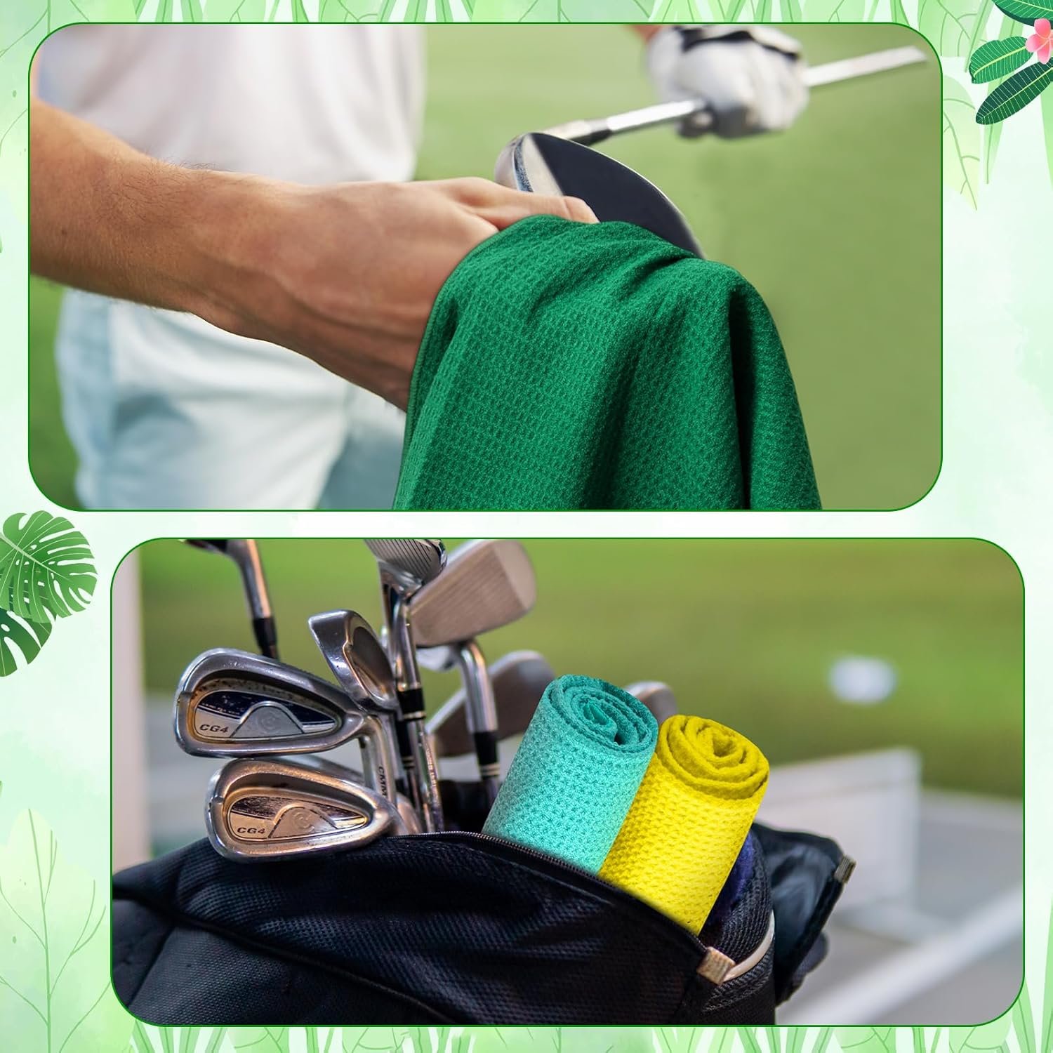 9 Pcs Golf Towel Bulk 24 x 16 Inches Microfiber Waffle Towel with Clip Tri Fold Portable Rag Accessories for Golf Bag Mini Tournament Club Yoga Fitness Remove Sand Mud Dirt Sweat(Classic) 7 9 Pcs Golf Towel Bulk 24 x 16 Inches Microfiber Waffle Towel with Clip Tri Fold Portable Rag Accessories for Golf Bag Mini Tournament Club Yoga Fitness Remove Sand Mud Dirt Sweat(Classic) - Image 7