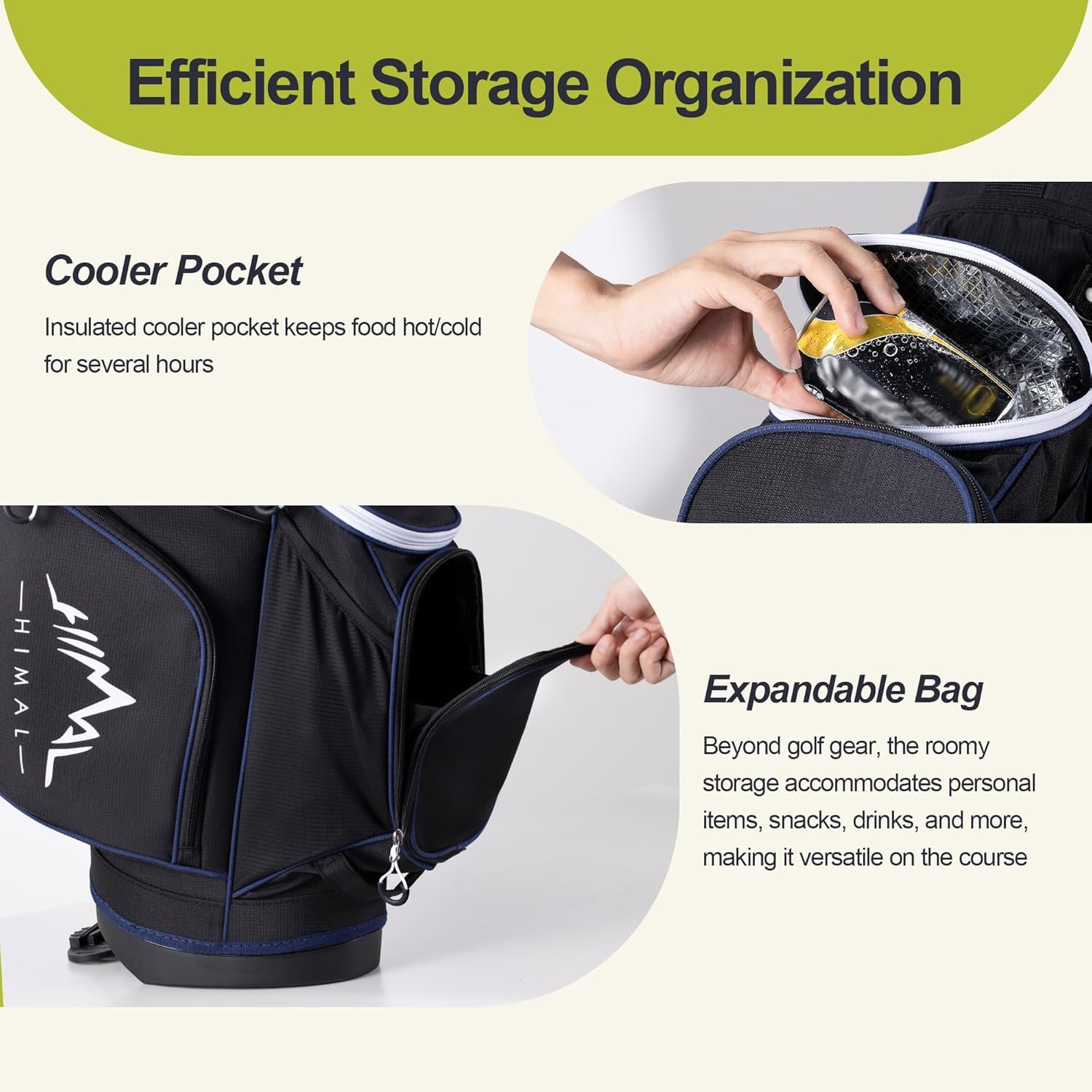 14 Way Golf Stand Bag, Golf Bags for Men with Stand, Top Dividers Ergonomic with 10 Pockets 5 14 Way Golf Stand Bag, Golf Bags for Men with Stand, Top Dividers Ergonomic with 10 Pockets - Image 5