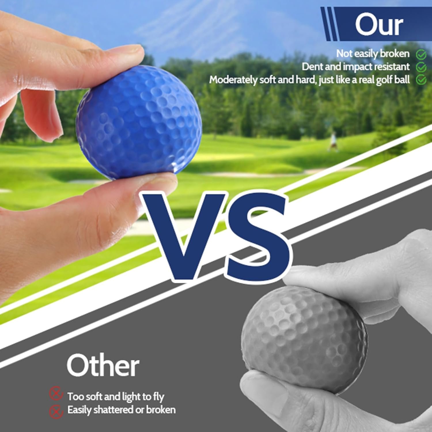 Guirnd 20 Pack Foam Golf Balls, 41mm Practice Golf Balls, Realistic Feel and Long Lasting Limited Fligh Practice Golf Balls for Backyard, Soft Golf Balls for Indoor or Outdoor 3 Guirnd 20 Pack Foam Golf Balls, 41mm Practice Golf Balls, Realistic Feel and Long Lasting Limited Fligh Practice Golf Balls for Backyard, Soft Golf Balls for Indoor or Outdoor - Image 3