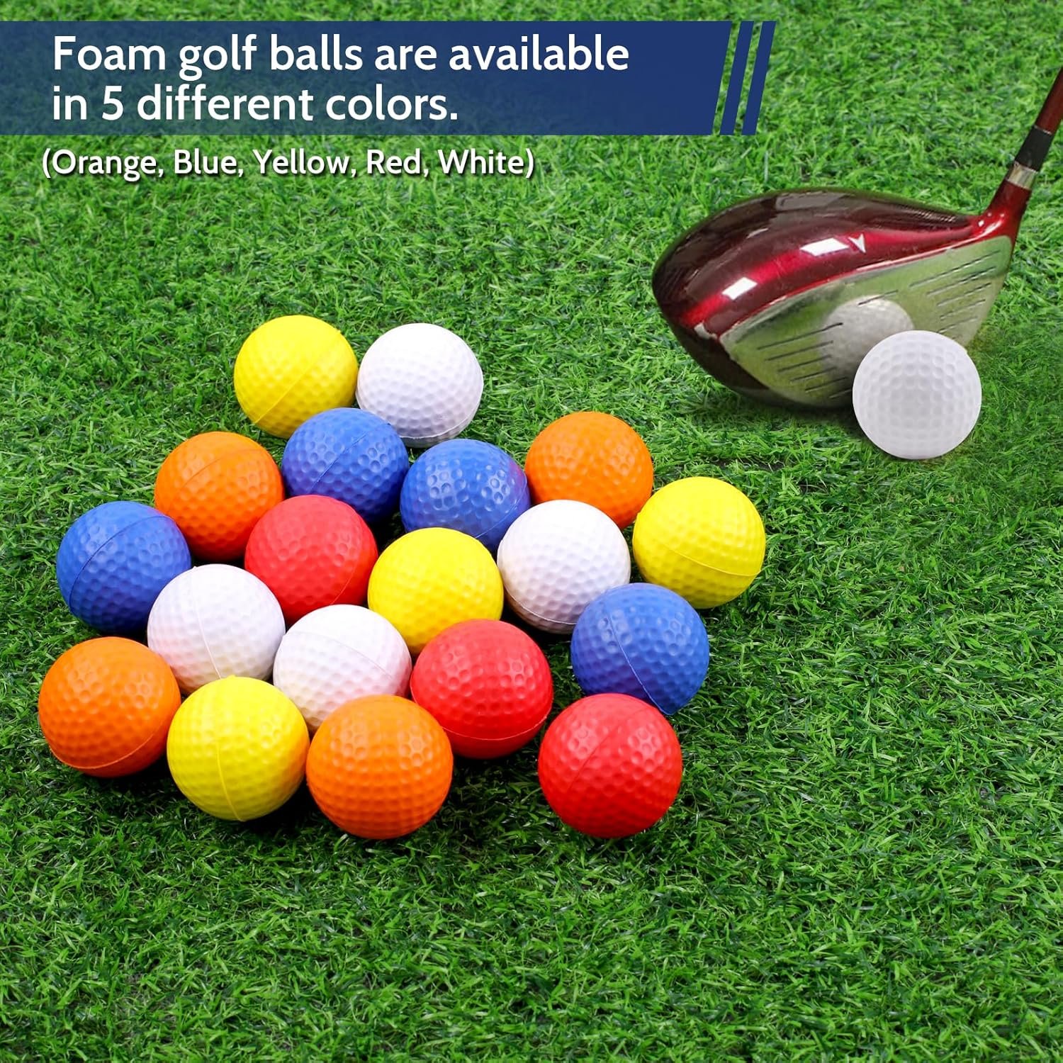 Guirnd 20 Pack Foam Golf Balls, 41mm Practice Golf Balls, Realistic Feel and Long Lasting Limited Fligh Practice Golf Balls for Backyard, Soft Golf Balls for Indoor or Outdoor 4 Guirnd 20 Pack Foam Golf Balls, 41mm Practice Golf Balls, Realistic Feel and Long Lasting Limited Fligh Practice Golf Balls for Backyard, Soft Golf Balls for Indoor or Outdoor - Image 4