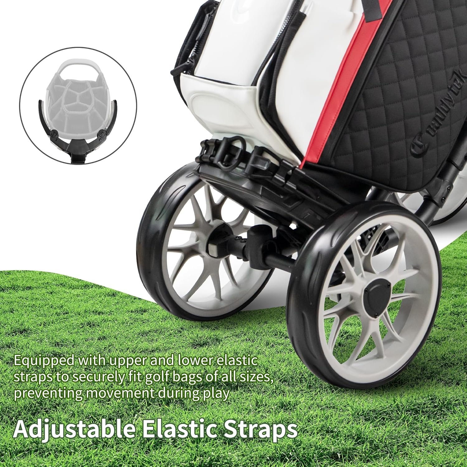 CaddyTek 4 Wheel Golf Push Cart - Caddycruiser One Version 8 1-Click Folding Trolley - Lightweight, Compact Pull Caddy Cart, Easy to Open 7 CaddyTek 4 Wheel Golf Push Cart - Caddycruiser One Version 8 1-Click Folding Trolley - Lightweight, Compact Pull Caddy Cart, Easy to Open - Image 7