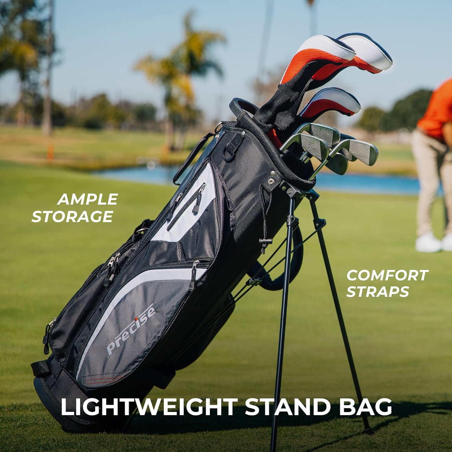 Precise M5 Men's Complete Golf Clubs Package Set Includes Titanium Driver, S.S. Fairway, S.S. Hybrid, S.S. 5-PW Irons, Putter, Stand Bag, 3 H/C's 5 Precise M5 Men's Complete Golf Clubs Package Set Includes Titanium Driver, S.S. Fairway, S.S. Hybrid, S.S. 5-PW Irons, Putter, Stand Bag, 3 H/C's - Image 5