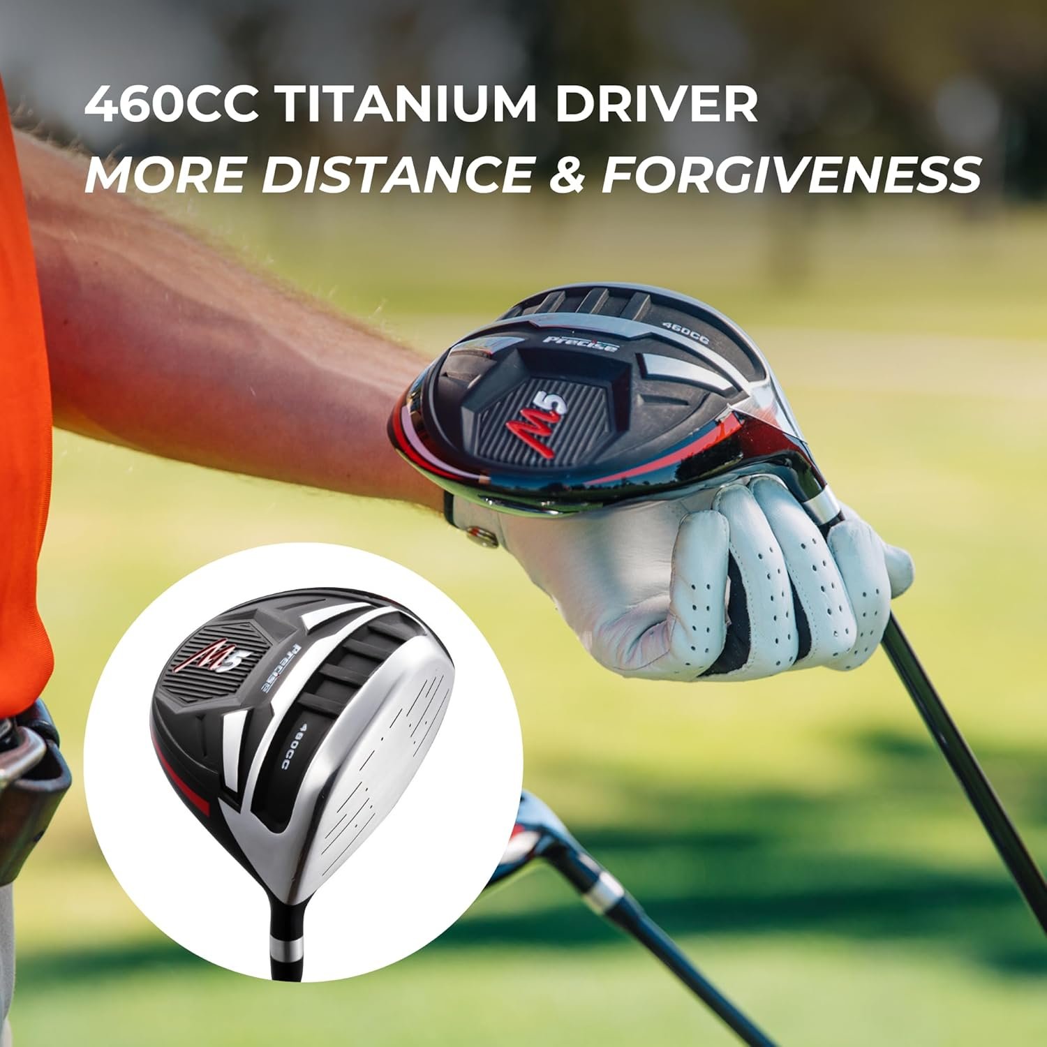 Precise M5 Men's Complete Golf Clubs Package Set Includes Titanium Driver, S.S. Fairway, S.S. Hybrid, S.S. 5-PW Irons, Putter, Stand Bag, 3 H/C's 6 Precise M5 Men's Complete Golf Clubs Package Set Includes Titanium Driver, S.S. Fairway, S.S. Hybrid, S.S. 5-PW Irons, Putter, Stand Bag, 3 H/C's - Image 6