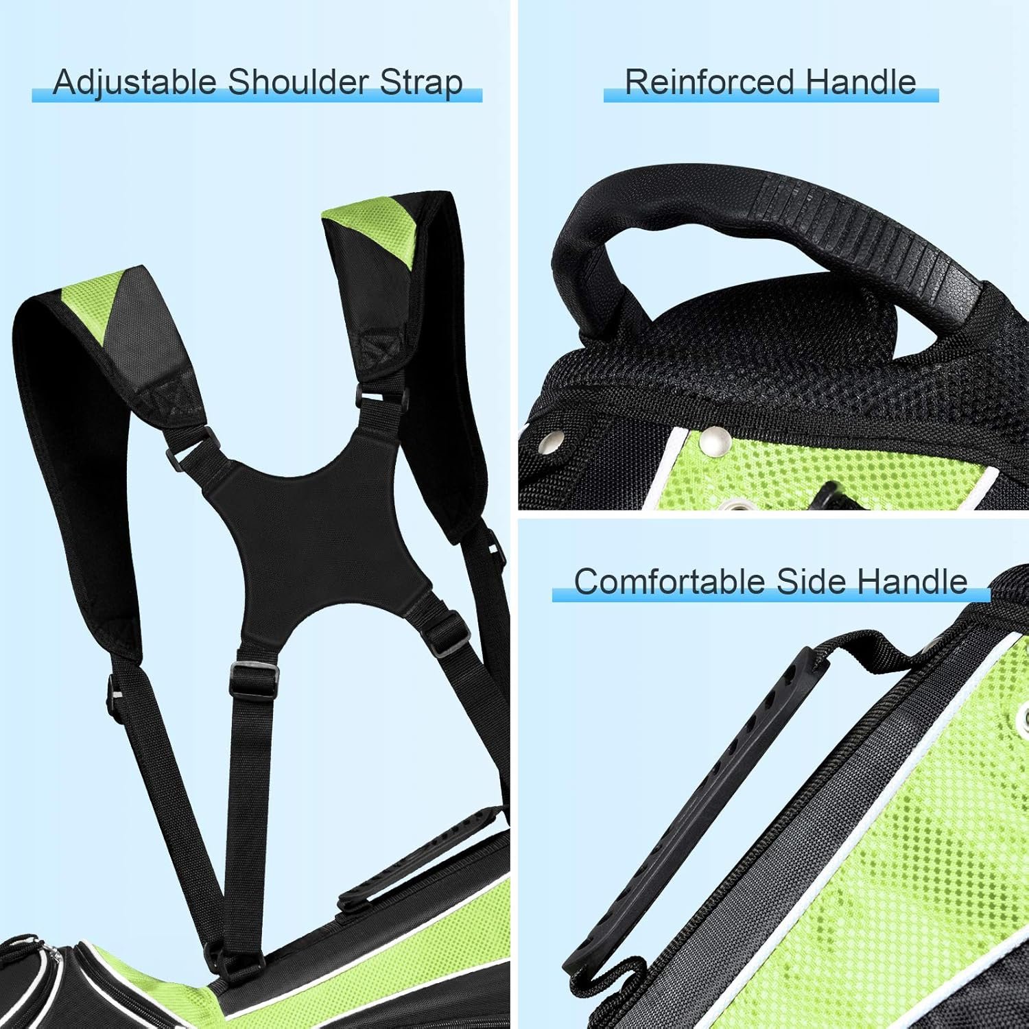 Tangkula Golf Stand Bag with 6 Way Top Dividers, Lightweight Golf Bag with Adjustable Dual Strap & 8 Pockets, Waterproof Rain Hood, Portable for Men Women 6 Tangkula Golf Stand Bag with 6 Way Top Dividers, Lightweight Golf Bag with Adjustable Dual Strap & 8 Pockets, Waterproof Rain Hood, Portable for Men Women - Image 6
