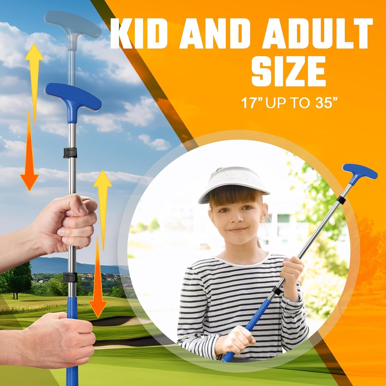 Kids Putter - Extendable Shaft for Junior Golfers - Adjustable Size for Right and Left Hand - Perfect Training Club for Kids - Includes 3 Balls, Cup with Flag 4 Kids Putter - Extendable Shaft for Junior Golfers - Adjustable Size for Right and Left Hand - Perfect Training Club for Kids - Includes 3 Balls, Cup with Flag - Image 4