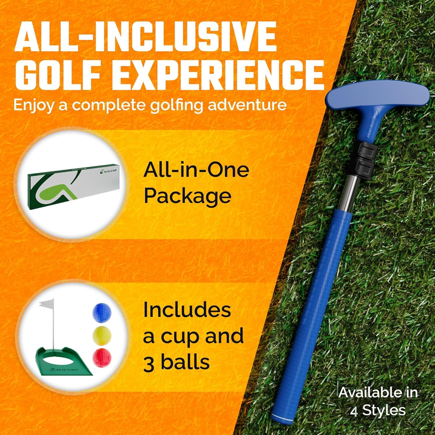 Kids Putter - Extendable Shaft for Junior Golfers - Adjustable Size for Right and Left Hand - Perfect Training Club for Kids - Includes 3 Balls, Cup with Flag 6 Kids Putter - Extendable Shaft for Junior Golfers - Adjustable Size for Right and Left Hand - Perfect Training Club for Kids - Includes 3 Balls, Cup with Flag - Image 6