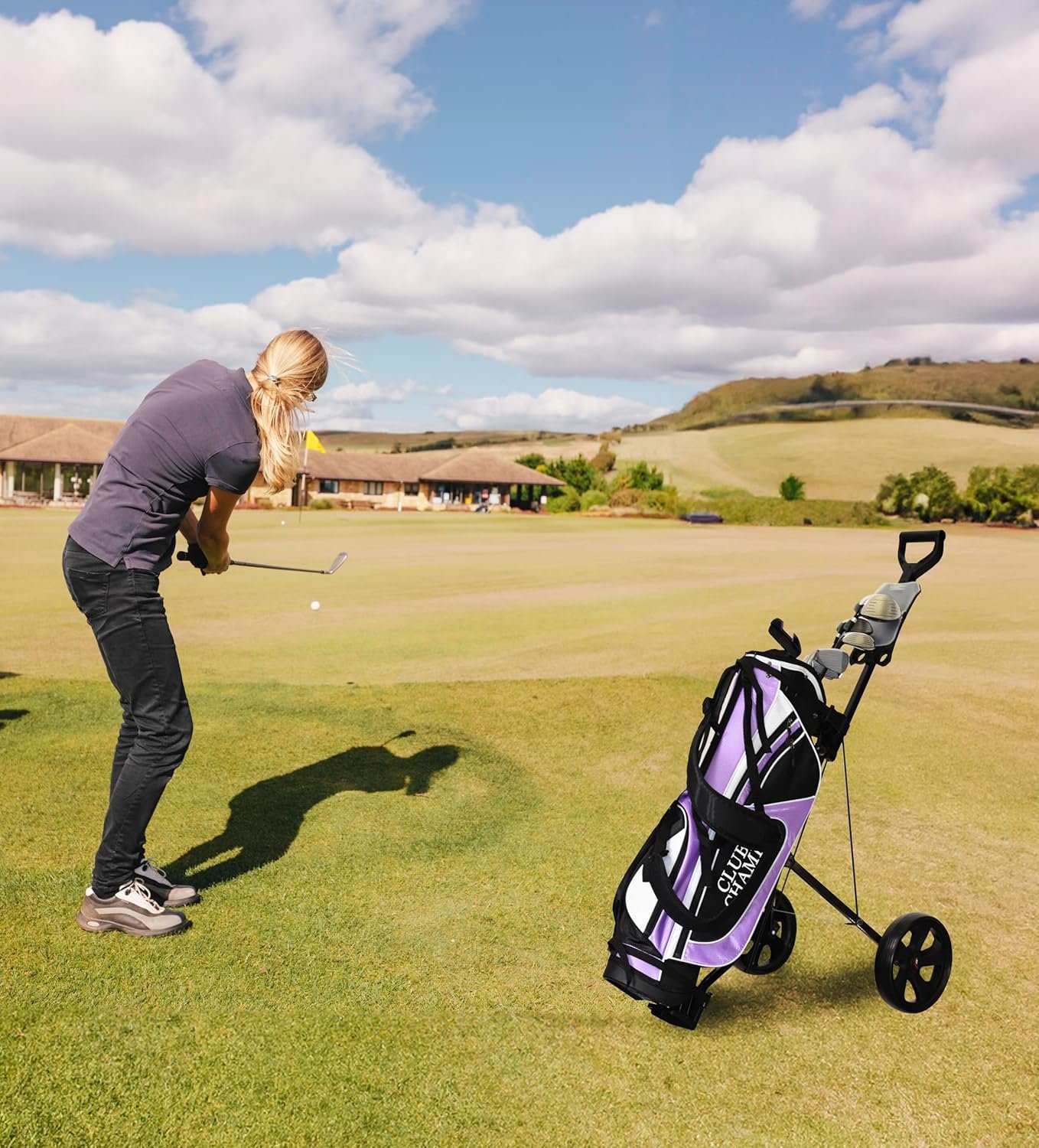 Jef World Of Golf Deluxe Steel Push Cart 5 Jef World Of Golf Deluxe Steel Push Cart - Image 5