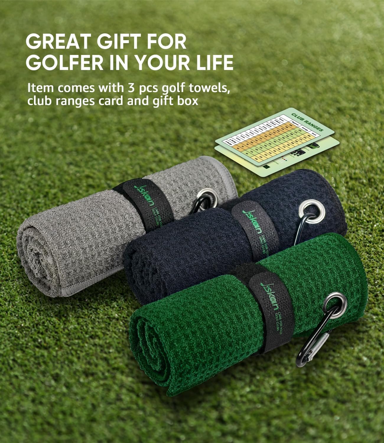 Pro Golf Towel Microfiber Golf Towel for Golf Bags (16" X 16") with Hook, Loop Fastener and Gift Box, Essentials Golf Accessories for Men, Golf Gifts for Men/Women 4 Pro Golf Towel Microfiber Golf Towel for Golf Bags (16" X 16") with Hook, Loop Fastener and Gift Box, Essentials Golf Accessories for Men, Golf Gifts for Men/Women - Image 4