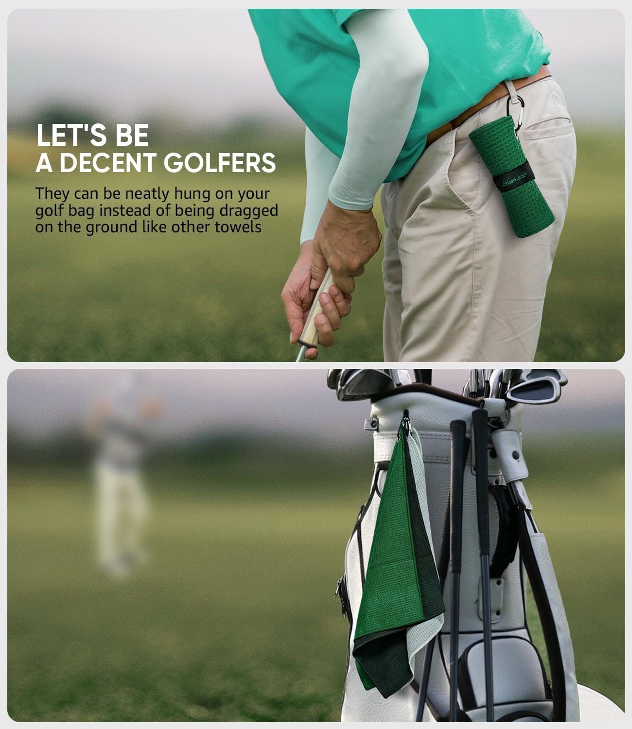 Pro Golf Towel Microfiber Golf Towel for Golf Bags (16" X 16") with Hook, Loop Fastener and Gift Box, Essentials Golf Accessories for Men, Golf Gifts for Men/Women 5 Pro Golf Towel Microfiber Golf Towel for Golf Bags (16" X 16") with Hook, Loop Fastener and Gift Box, Essentials Golf Accessories for Men, Golf Gifts for Men/Women - Image 5