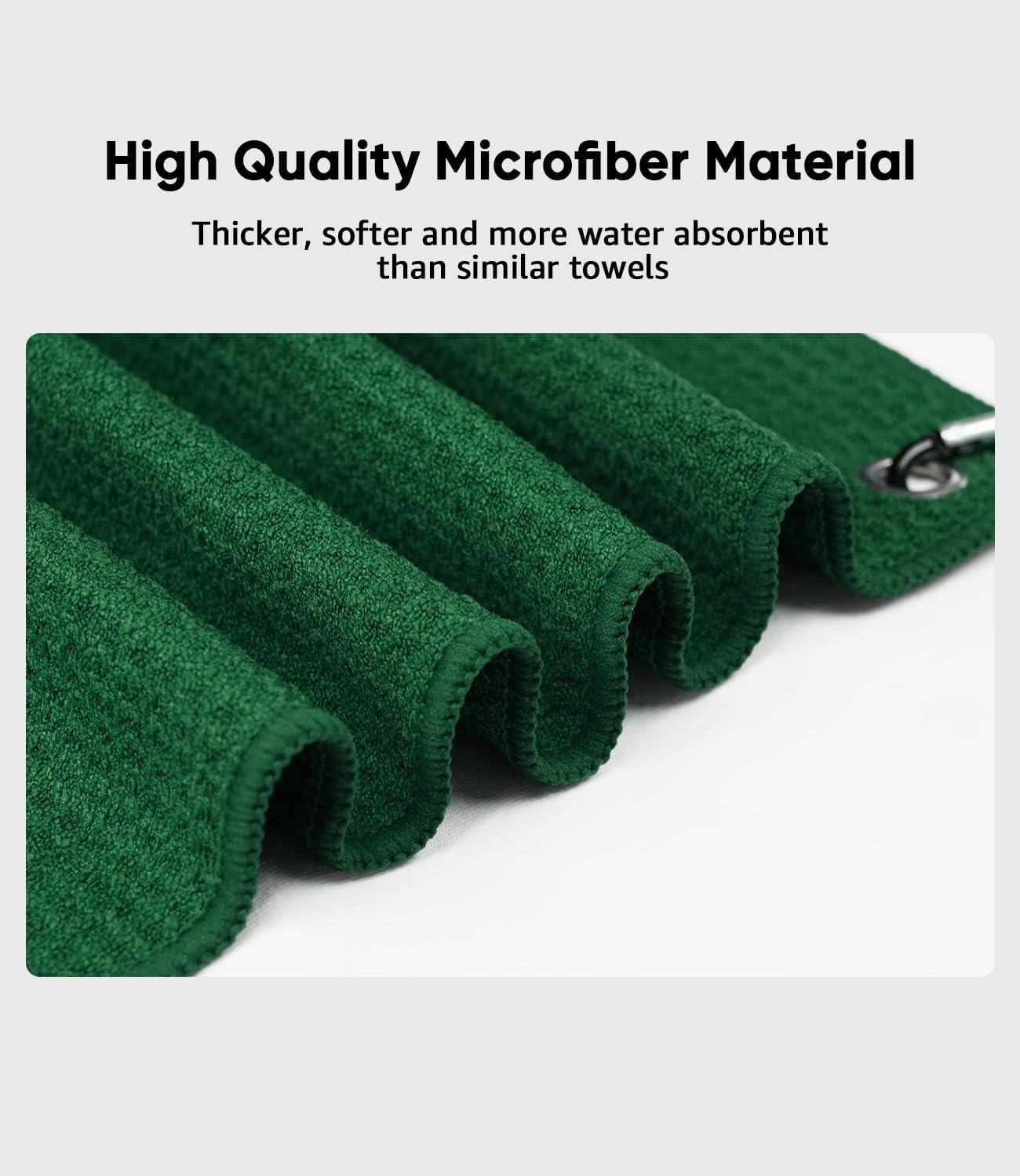 Pro Golf Towel Microfiber Golf Towel for Golf Bags (16" X 16") with Hook, Loop Fastener and Gift Box, Essentials Golf Accessories for Men, Golf Gifts for Men/Women 8 Pro Golf Towel Microfiber Golf Towel for Golf Bags (16" X 16") with Hook, Loop Fastener and Gift Box, Essentials Golf Accessories for Men, Golf Gifts for Men/Women - Image 8
