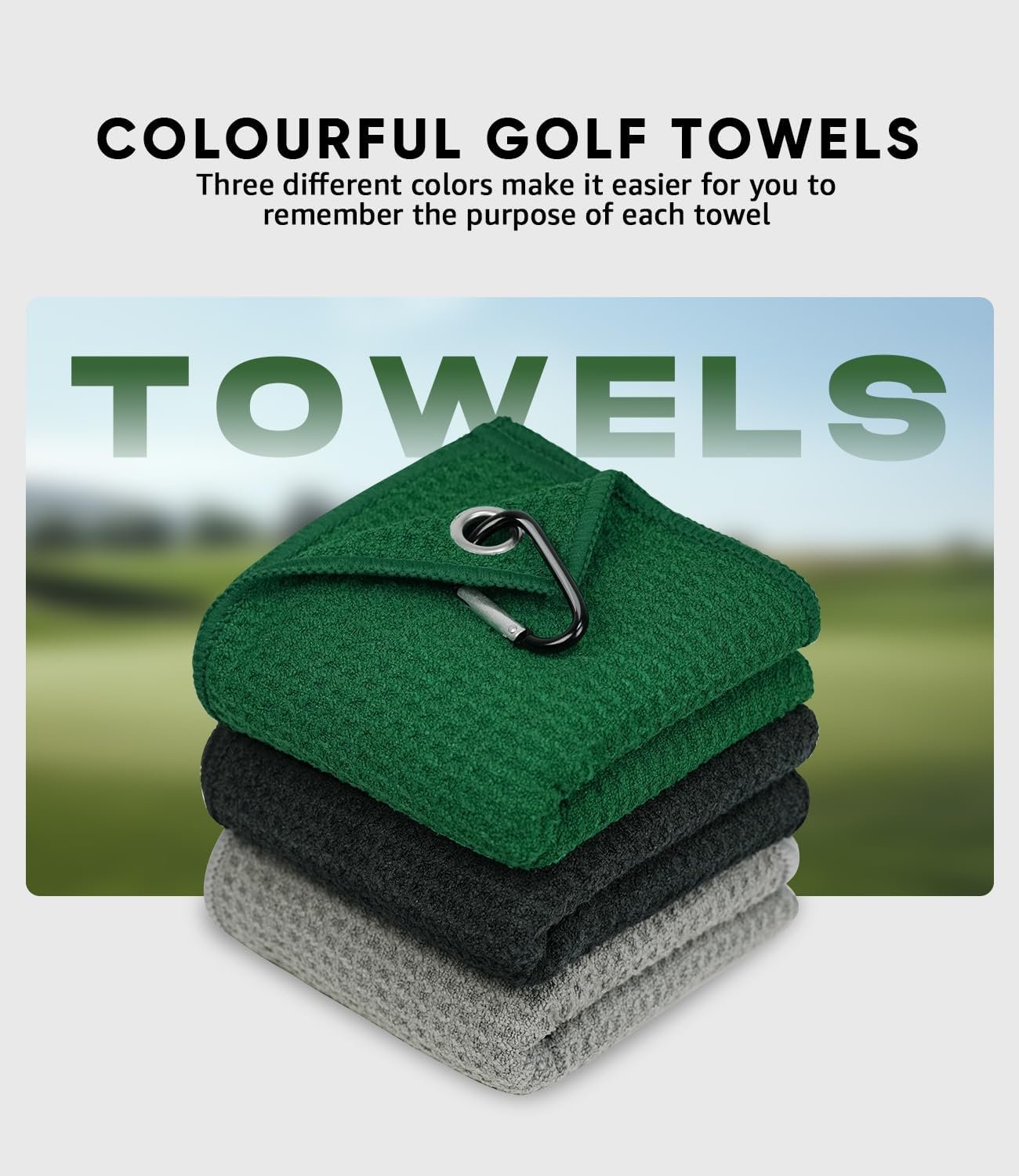 Pro Golf Towel Microfiber Golf Towel for Golf Bags (16" X 16") with Hook, Loop Fastener and Gift Box, Essentials Golf Accessories for Men, Golf Gifts for Men/Women 9 Pro Golf Towel Microfiber Golf Towel for Golf Bags (16" X 16") with Hook, Loop Fastener and Gift Box, Essentials Golf Accessories for Men, Golf Gifts for Men/Women - Image 9
