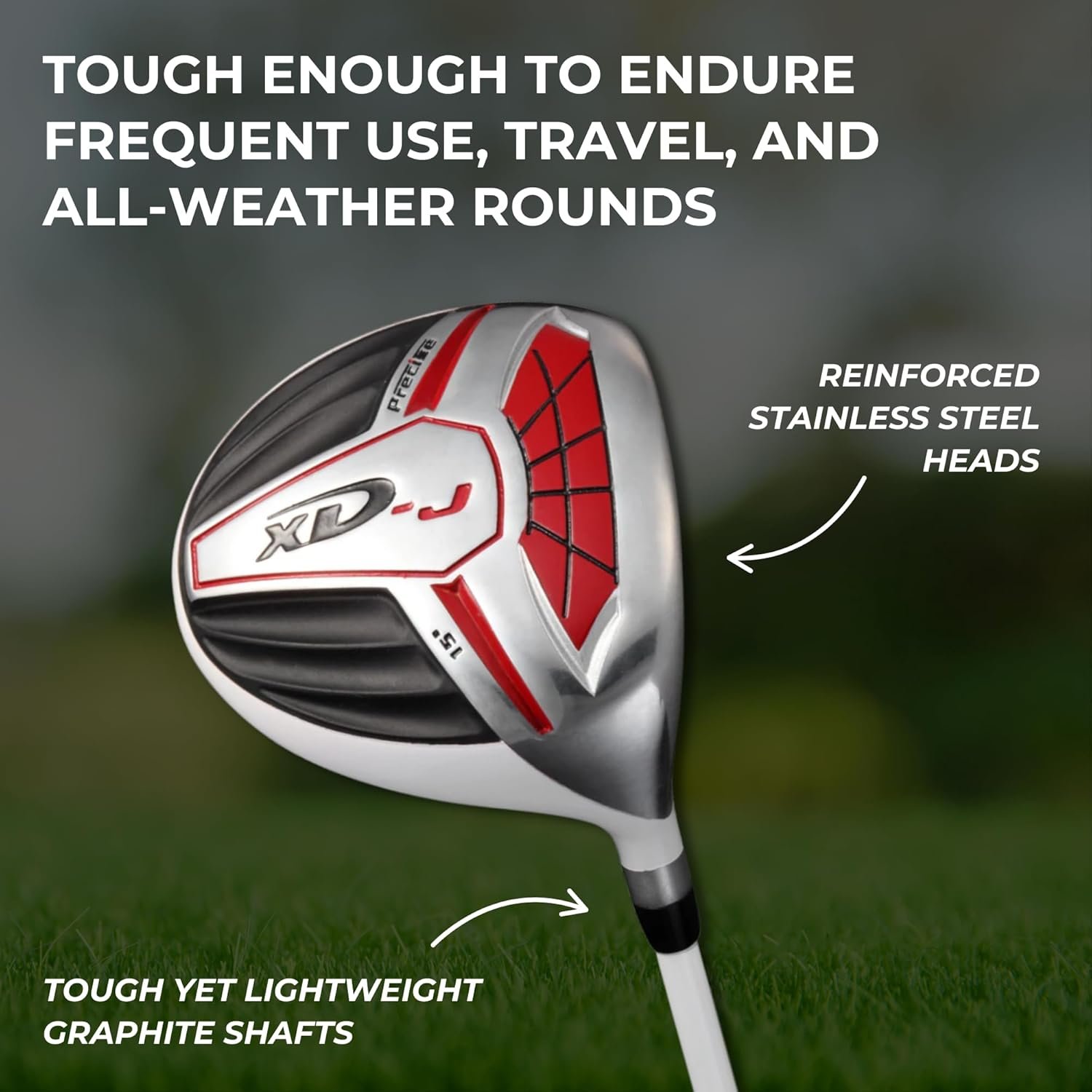 Precise XD-J Junior Golf Clubs Set – Right & Left Hand Options – Kids Golf Clubs for Ages 3-5, 6-8, 9-12 – Lightweight Graphite Shafts, Hybrid Club, Stand Bag – Boys & Girls Golf Set 5 Precise XD-J Junior Golf Clubs Set – Right & Left Hand Options – Kids Golf Clubs for Ages 3-5, 6-8, 9-12 – Lightweight Graphite Shafts, Hybrid Club, Stand Bag – Boys & Girls Golf Set - Image 5