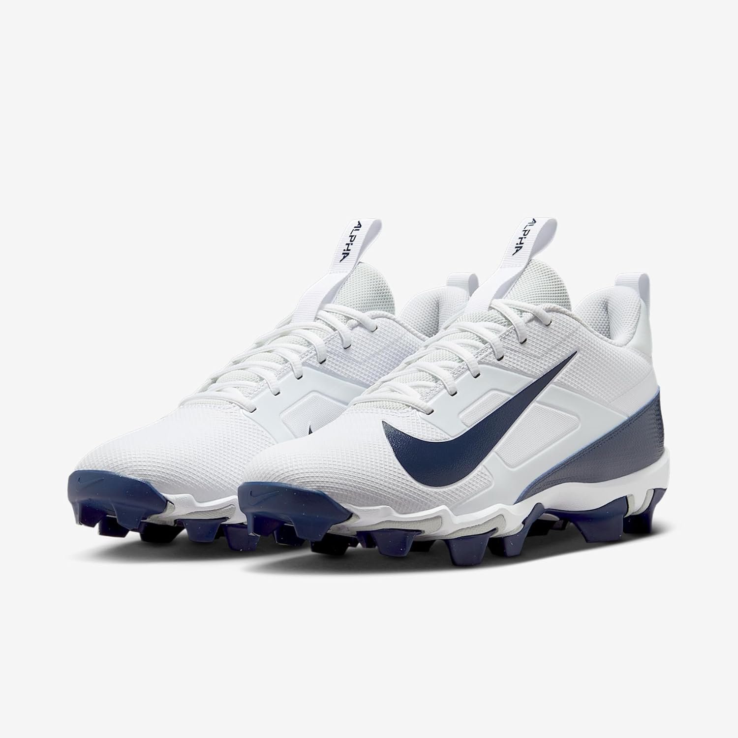 Nike Alpha Menace 4 Shark Football Cleats (FN0028-104, White/Midnight Navy/Photon Dust/Midnight Navy) 5 Nike Alpha Menace 4 Shark Football Cleats (FN0028-104, White/Midnight Navy/Photon Dust/Midnight Navy) - Image 5