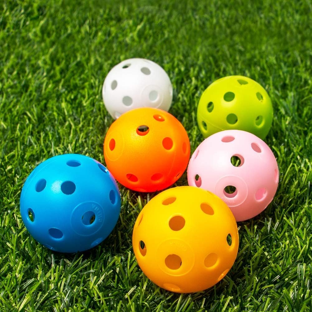THIODOON Practice Golf Balls Limited Flight Golf Balls 40mm Hollow Plastic Golf Training Balls Colored Airflow Golf Balls for Swing Practice Driving Range Home Use Indoor - Image 5