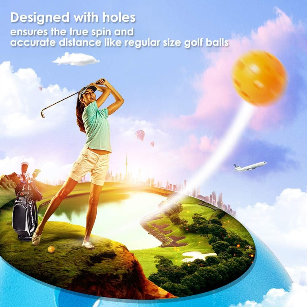 THIODOON Practice Golf Balls Limited Flight Golf Balls 40mm Hollow Plastic Golf Training Balls Colored Airflow Golf Balls for Swing Practice Driving Range Home Use Indoor - Image 6