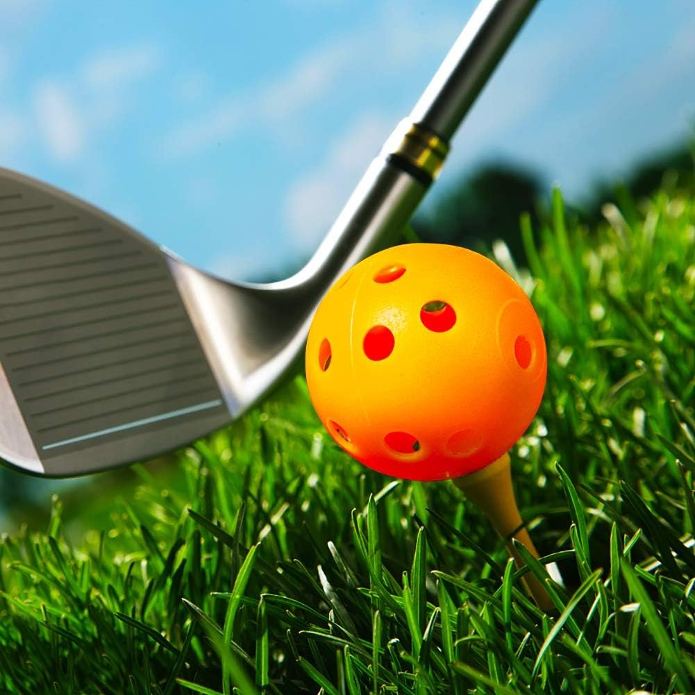THIODOON Practice Golf Balls Limited Flight Golf Balls 40mm Hollow Plastic Golf Training Balls Colored Airflow Golf Balls for Swing Practice Driving Range Home Use Indoor - Image 7
