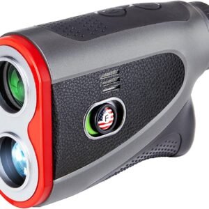 Golf Rangefinder with Slope - 1200 Yards Laser Range Finder with Flag Pole Locking Vibration and 7X Magnification, Rechargeable Rangefinders with Magnet Stripe, Premium Textured Faux Leather