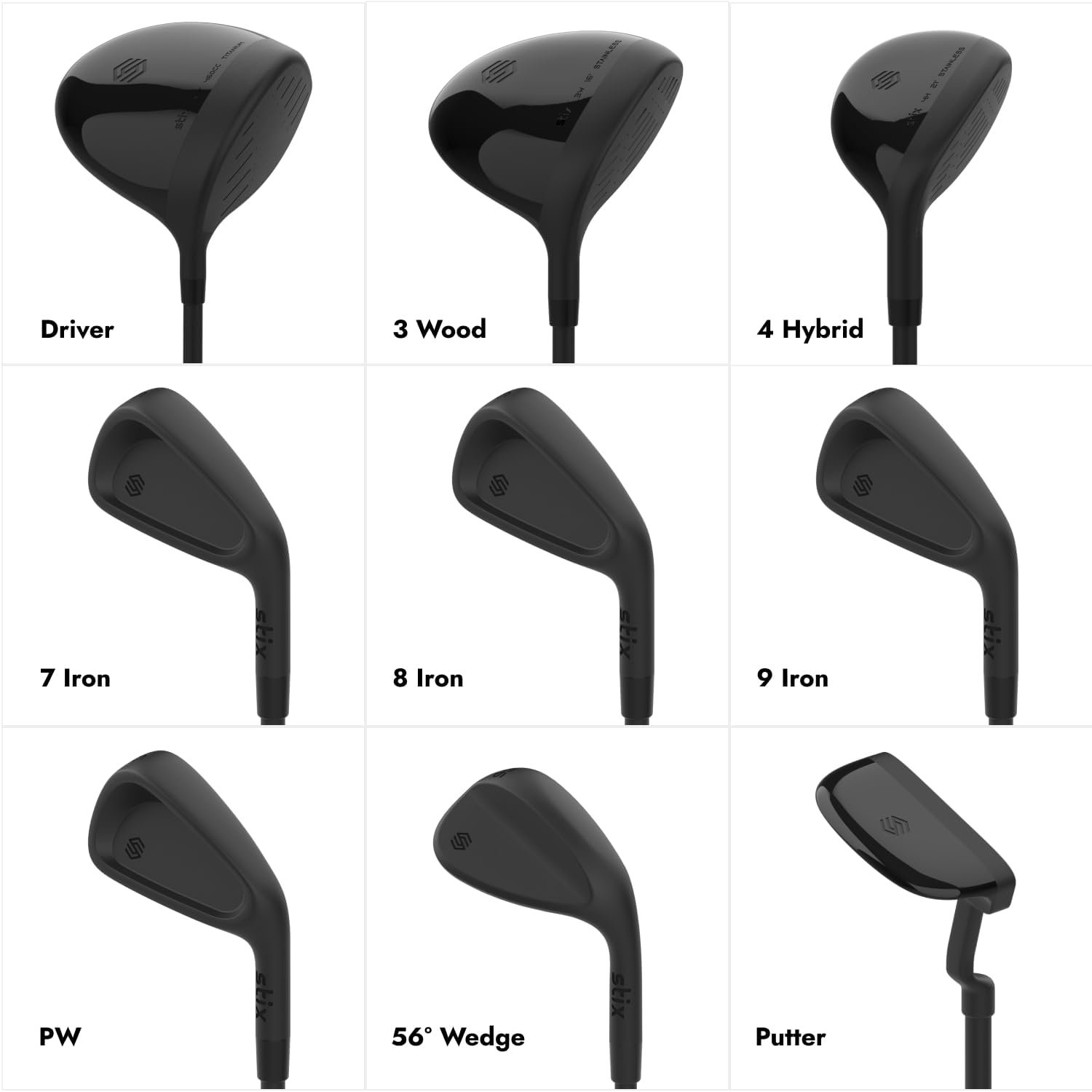 Stix Golf Club Set - Unisex - Black - 9 Set Clubs - Graphite Shafts - Premium Materials, Modern Design, Quality 4 Stix Golf Club Set - Unisex - Black - 9 Set Clubs - Graphite Shafts - Premium Materials, Modern Design, Quality - Image 4