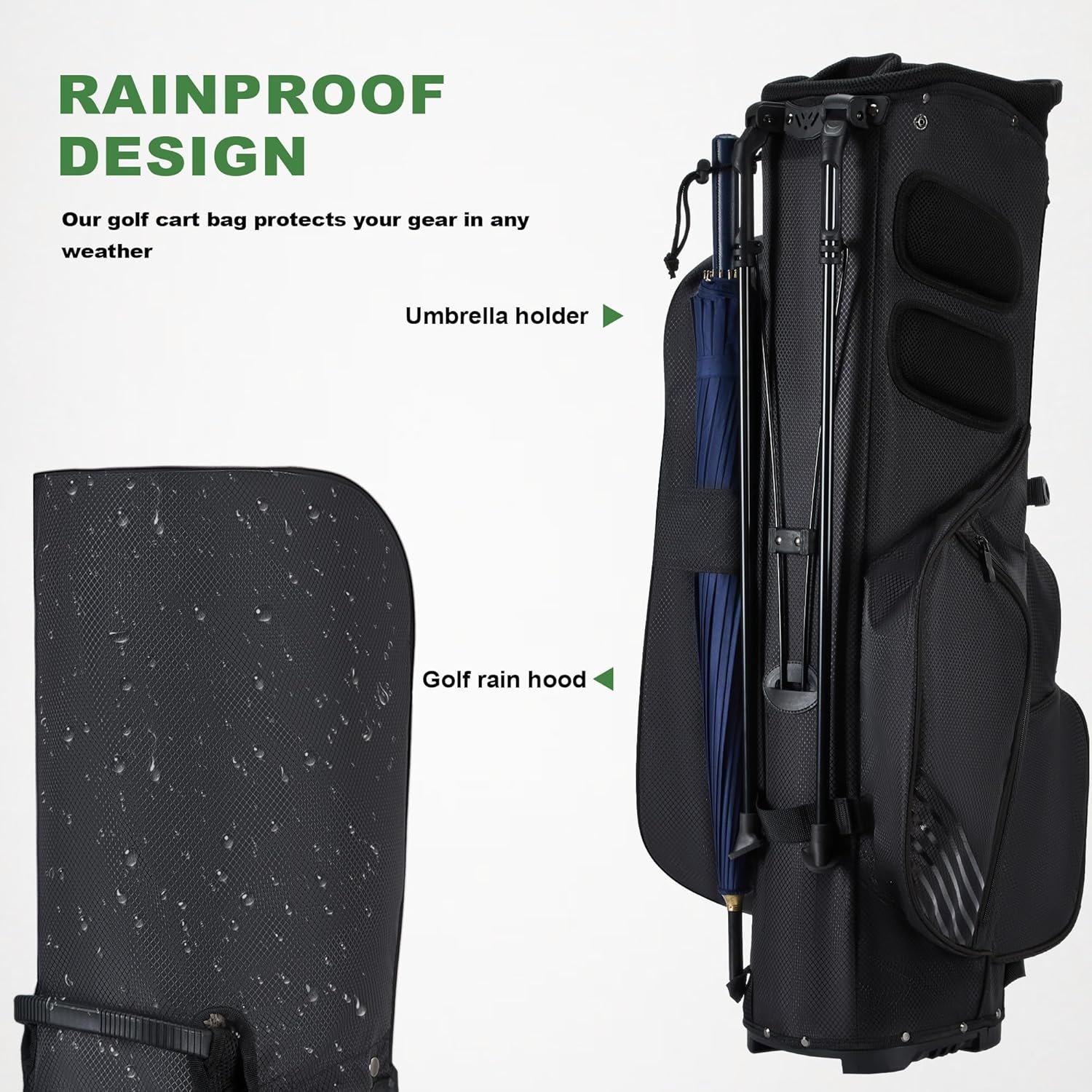 Golf Stand Bag with 8 Way Top Dividers, Golf Bags for Men Women, Lightweight Club Bags with Multiple Pockets, Dual Straps 5 Golf Stand Bag with 8 Way Top Dividers, Golf Bags for Men Women, Lightweight Club Bags with Multiple Pockets, Dual Straps - Image 5