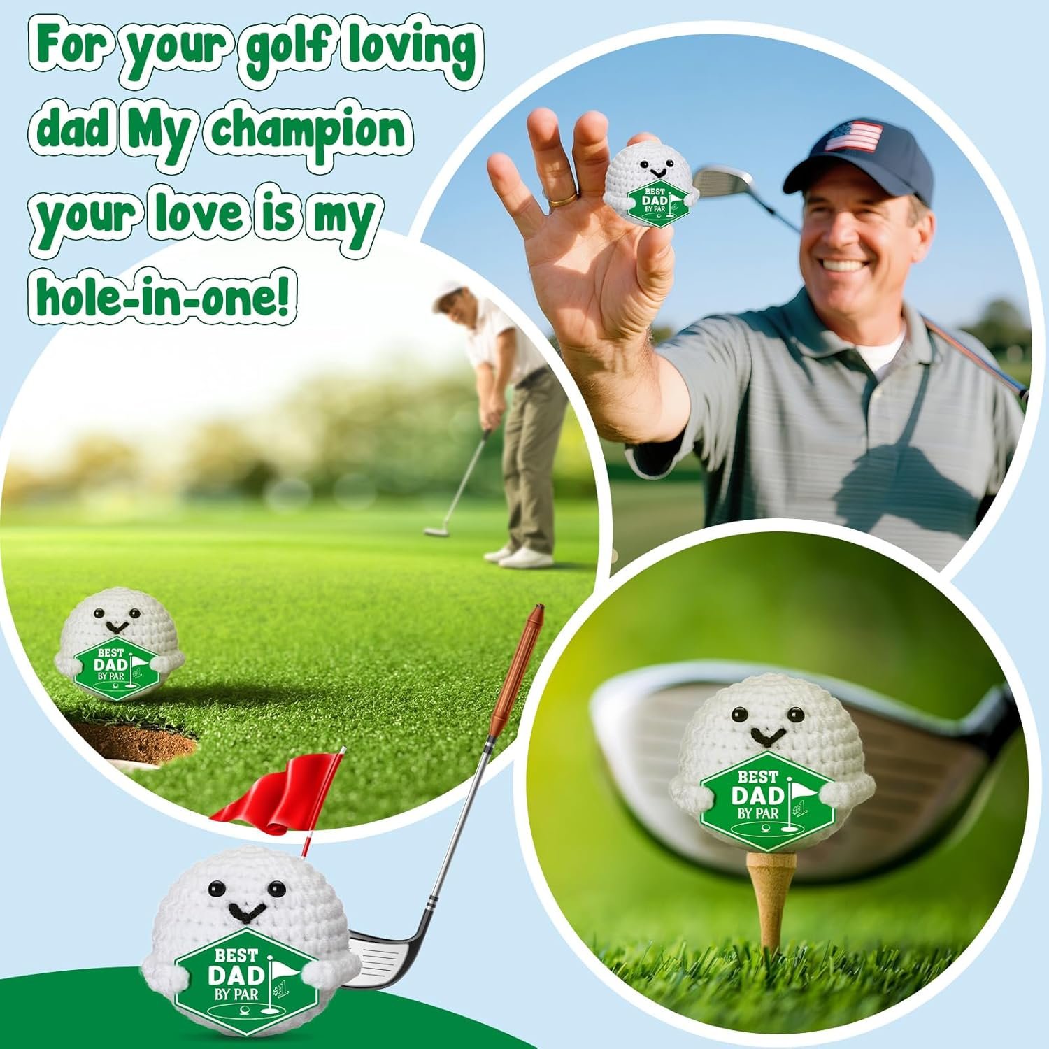 Family Fathers Birthday Golf - Funny Father's Day Christmas Birthday Handmade Knitted Crochet Golf Ball 5 Family Fathers Birthday Golf - Funny Father's Day Christmas Birthday Handmade Knitted Crochet Golf Ball - Image 5