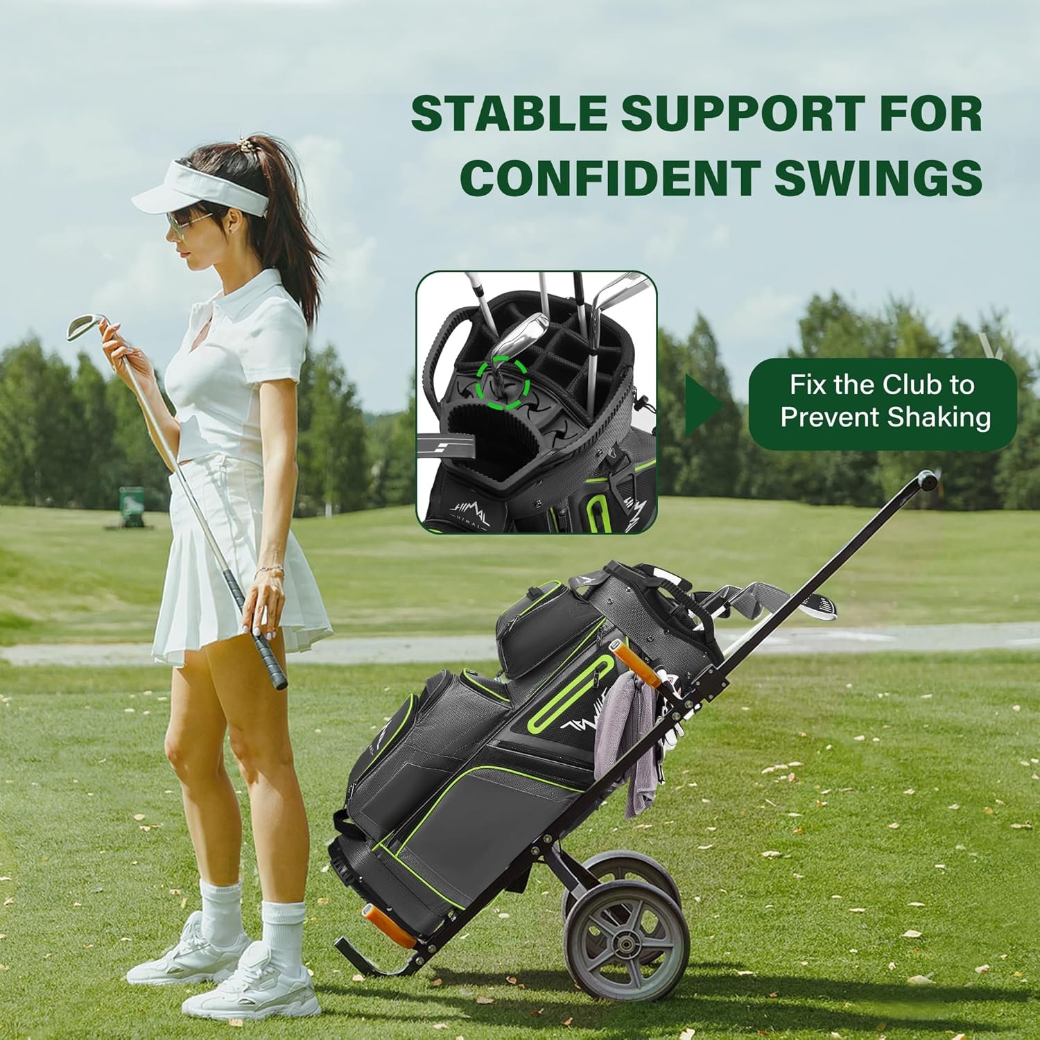15-Way Golf Cart Bag, Premium Anti-Shake Divider Top Golf Bag with Comfortable Handles, Magnetic Pocket and Rain Cover 3 15-Way Golf Cart Bag, Premium Anti-Shake Divider Top Golf Bag with Comfortable Handles, Magnetic Pocket and Rain Cover - Image 3