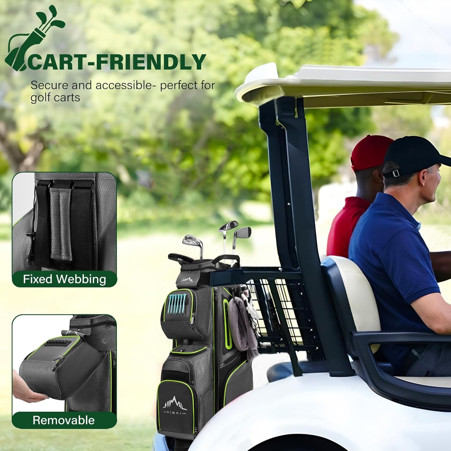 15-Way Golf Cart Bag, Premium Anti-Shake Divider Top Golf Bag with Comfortable Handles, Magnetic Pocket and Rain Cover 4 15-Way Golf Cart Bag, Premium Anti-Shake Divider Top Golf Bag with Comfortable Handles, Magnetic Pocket and Rain Cover - Image 4