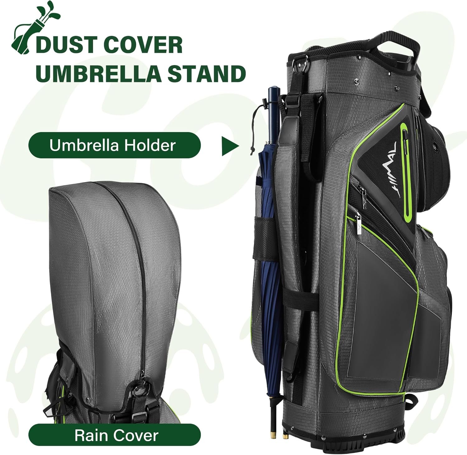 15-Way Golf Cart Bag, Premium Anti-Shake Divider Top Golf Bag with Comfortable Handles, Magnetic Pocket and Rain Cover 7 15-Way Golf Cart Bag, Premium Anti-Shake Divider Top Golf Bag with Comfortable Handles, Magnetic Pocket and Rain Cover - Image 7