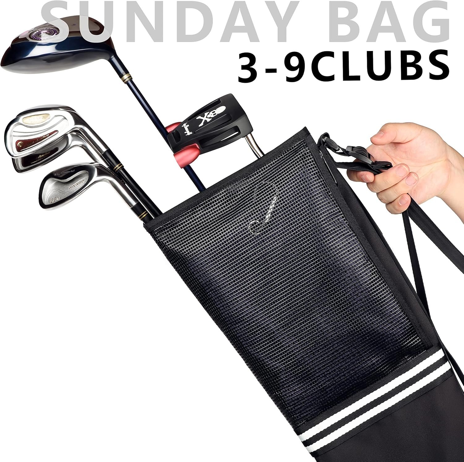 Champkey Professional Golf Sunday Bag (Carry 3-9 Clubs) - 6 Carry Pockets & Adjustable Sling Strap Golf Carry Bag Ideal for Golf Course & Travel 5 Champkey Professional Golf Sunday Bag (Carry 3-9 Clubs) - 6 Carry Pockets & Adjustable Sling Strap Golf Carry Bag Ideal for Golf Course & Travel - Image 5