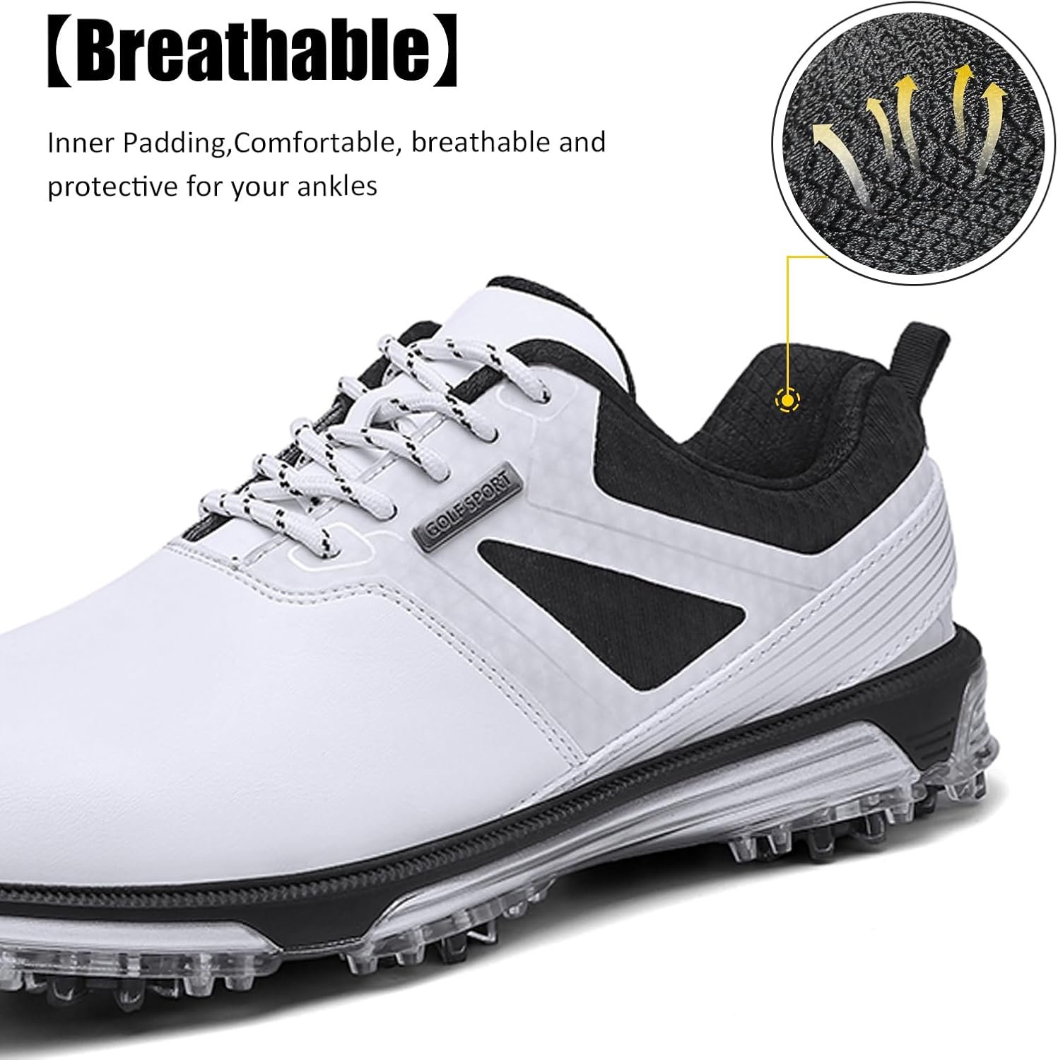 ULTIANT Men's Golf Shoes Fixed Nailless Sole Waterproof Lightweight No-Slip Walking Shoes Size7.5-13 5 ULTIANT Men's Golf Shoes Fixed Nailless Sole Waterproof Lightweight No-Slip Walking Shoes Size7.5-13 - Image 5