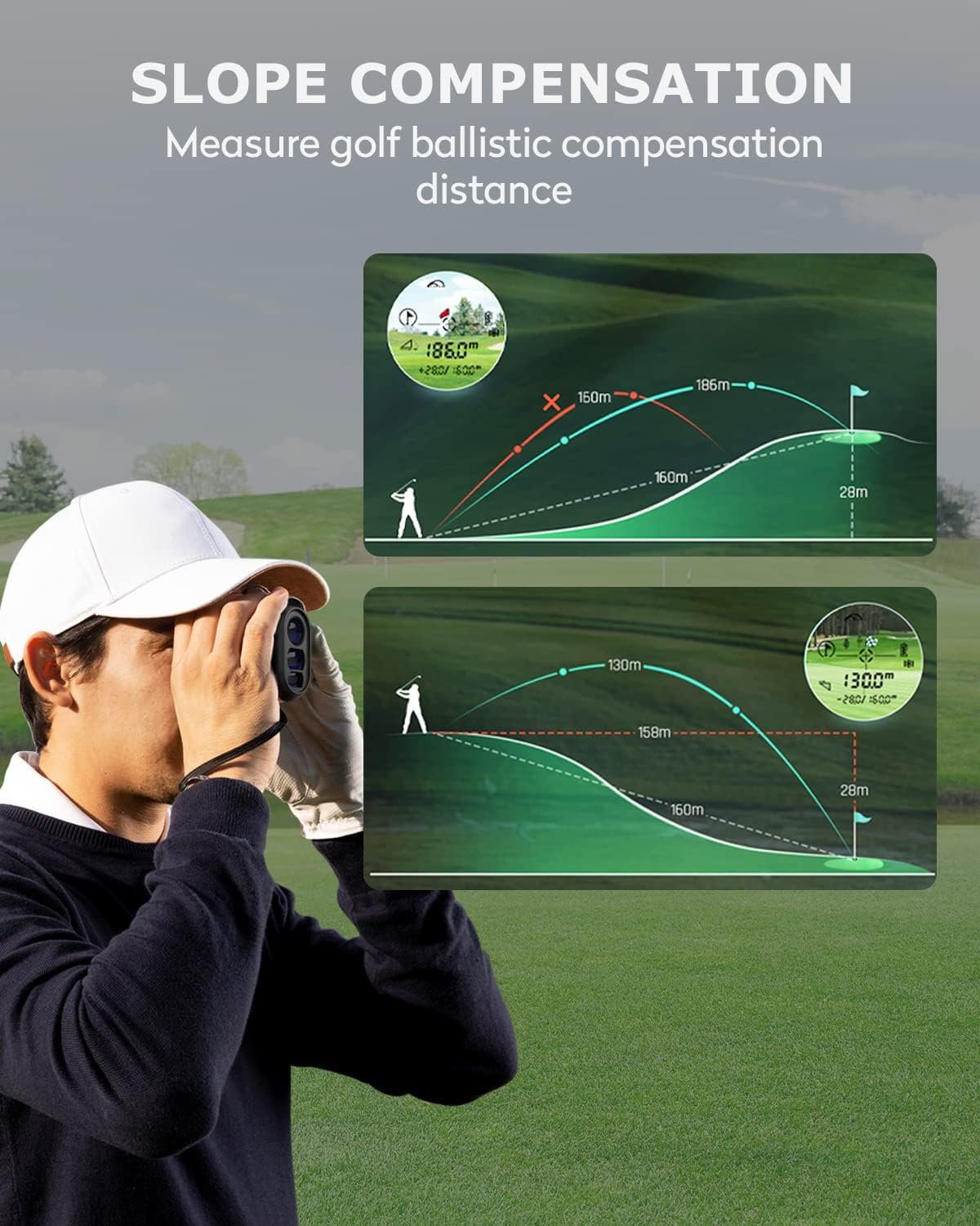X1 Golf Rangefinder with Slope, Flagpole Lock and Vibration, 660/1100YDS Laser Rangefinder for Golfing & Hunting, Rechargeable Laser Range Finder Distance Measuring with High-Precision 3 X1 Golf Rangefinder with Slope, Flagpole Lock and Vibration, 660/1100YDS Laser Rangefinder for Golfing & Hunting, Rechargeable Laser Range Finder Distance Measuring with High-Precision - Image 3