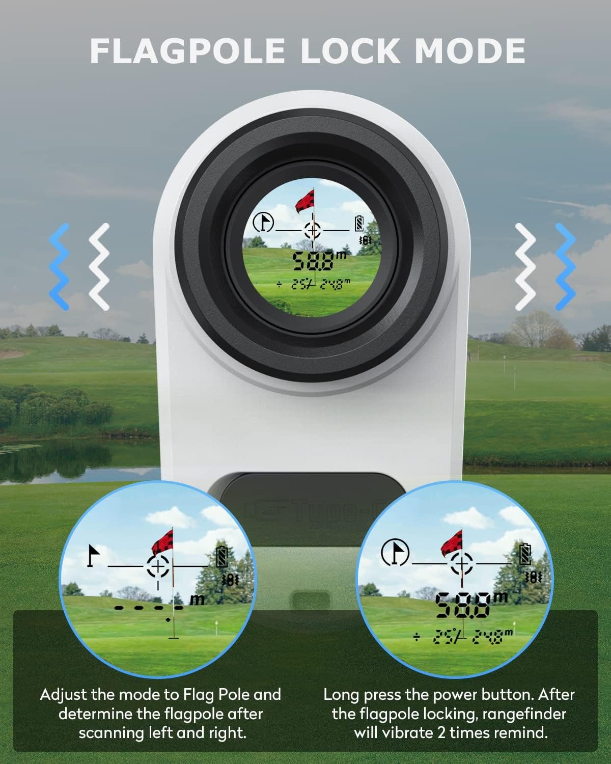 X1 Golf Rangefinder with Slope, Flagpole Lock and Vibration, 660/1100YDS Laser Rangefinder for Golfing & Hunting, Rechargeable Laser Range Finder Distance Measuring with High-Precision 4 X1 Golf Rangefinder with Slope, Flagpole Lock and Vibration, 660/1100YDS Laser Rangefinder for Golfing & Hunting, Rechargeable Laser Range Finder Distance Measuring with High-Precision - Image 4