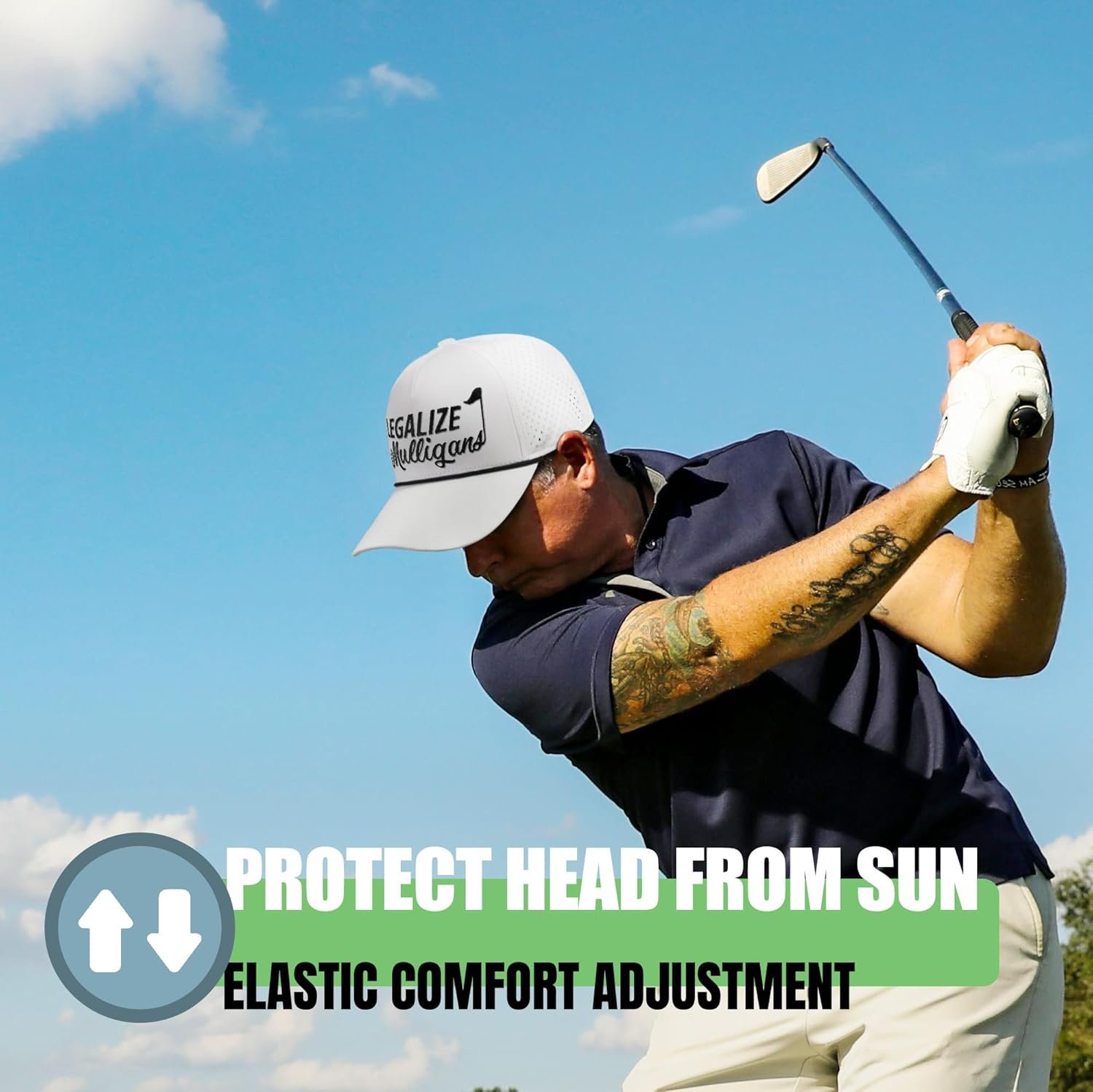 Funny Golf Hats Funny Golf Gifts for Men,Golf Rope Hat for Men,Legalize Mulligans - Black/White 6 Funny Golf Hats Funny Golf Gifts for Men,Golf Rope Hat for Men,Legalize Mulligans - Black/White - Image 6