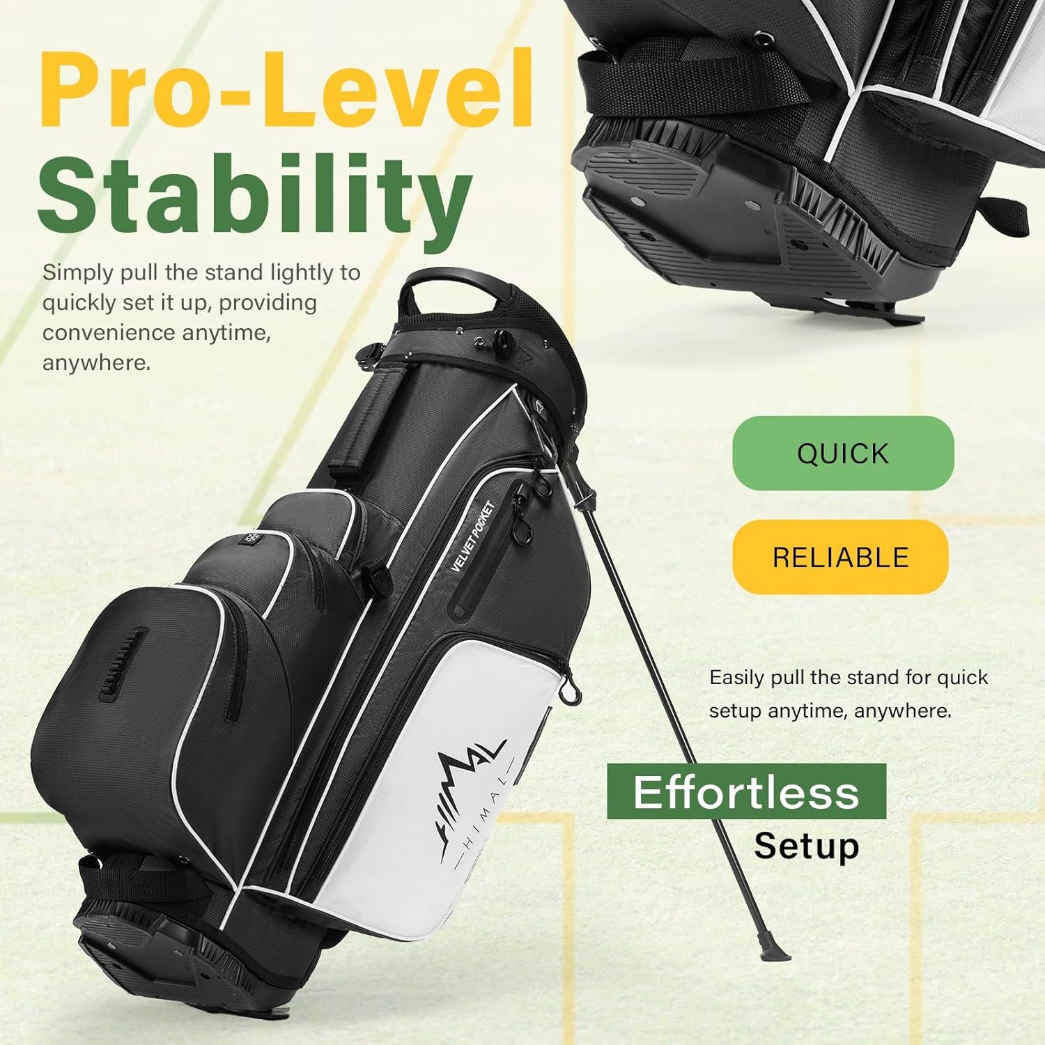 4-Way Golf Stand Bag with Full-Length Divider, Lightweight Waterproof Golf Bag for Men & Women Holds 4-8 Clubs 3 4-Way Golf Stand Bag with Full-Length Divider, Lightweight Waterproof Golf Bag for Men & Women Holds 4-8 Clubs - Image 3