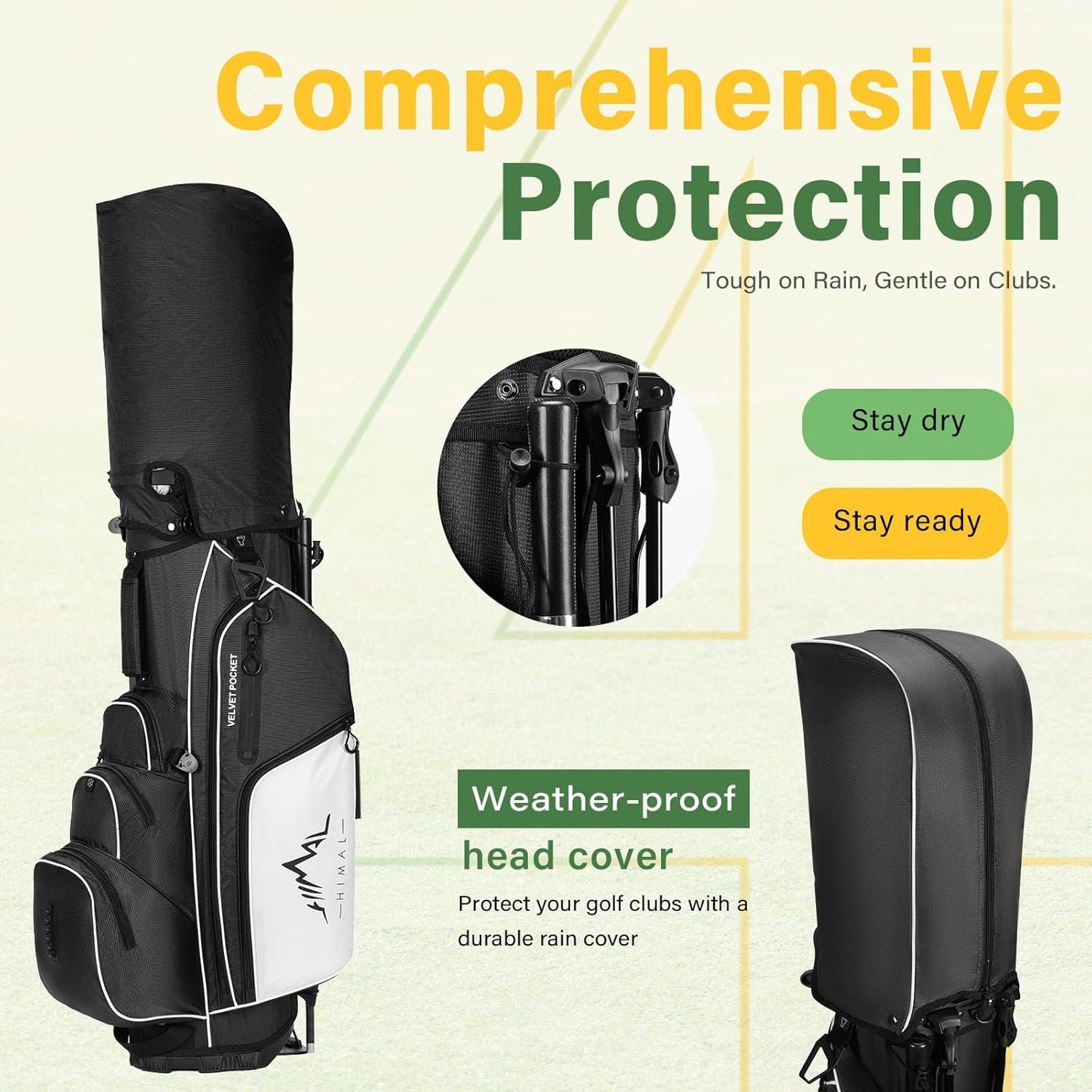 4-Way Golf Stand Bag with Full-Length Divider, Lightweight Waterproof Golf Bag for Men & Women Holds 4-8 Clubs 5 4-Way Golf Stand Bag with Full-Length Divider, Lightweight Waterproof Golf Bag for Men & Women Holds 4-8 Clubs - Image 5