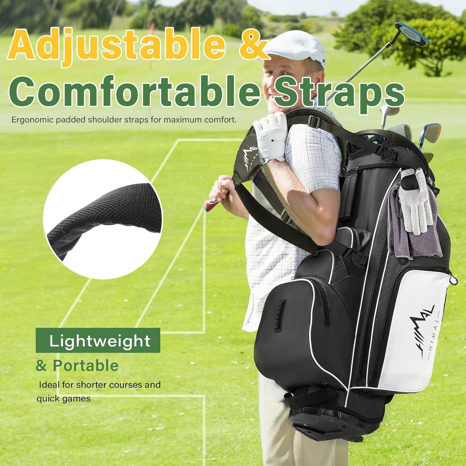 4-Way Golf Stand Bag with Full-Length Divider, Lightweight Waterproof Golf Bag for Men & Women Holds 4-8 Clubs 6 4-Way Golf Stand Bag with Full-Length Divider, Lightweight Waterproof Golf Bag for Men & Women Holds 4-8 Clubs - Image 6