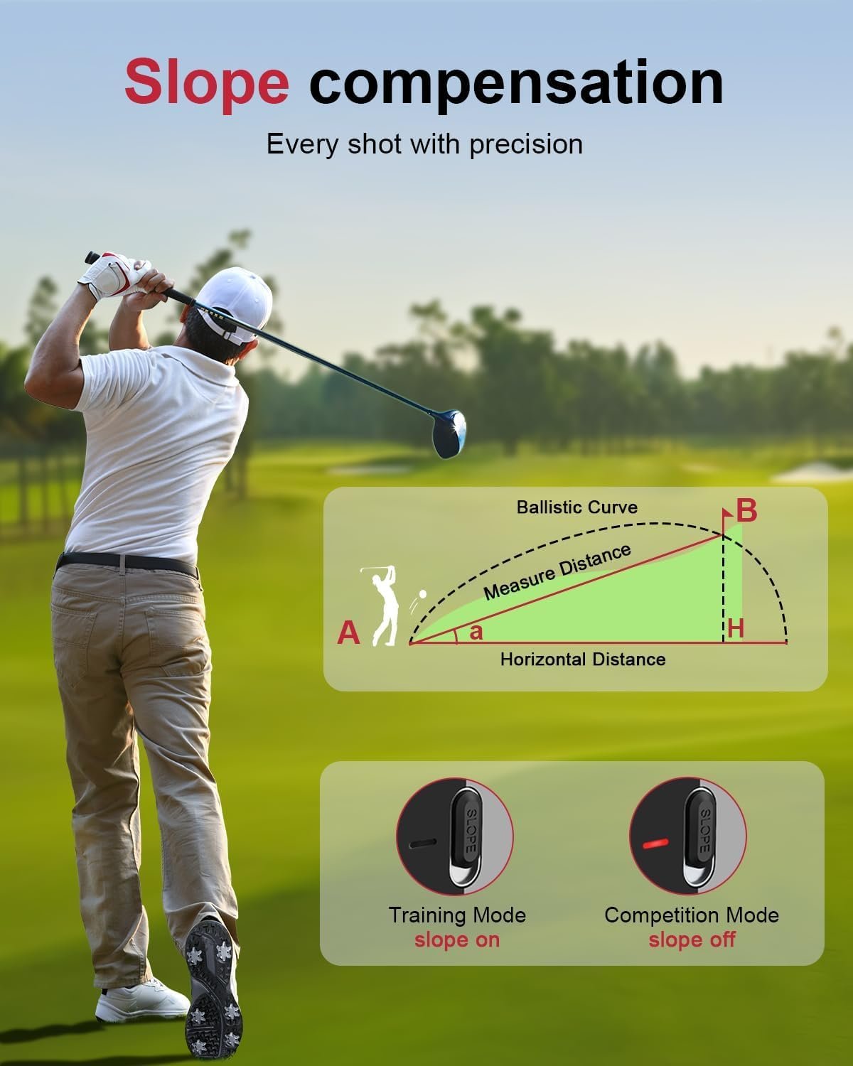 Golf Rangefinder with Slope,1300 Yards Laser Rangefinder,7X Magnification, Rechargeable Range Finders Golfing with Flag Lock Vibration,Speed Mode for Hunting Shooting. 4 Golf Rangefinder with Slope,1300 Yards Laser Rangefinder,7X Magnification, Rechargeable Range Finders Golfing with Flag Lock Vibration,Speed Mode for Hunting Shooting. - Image 4