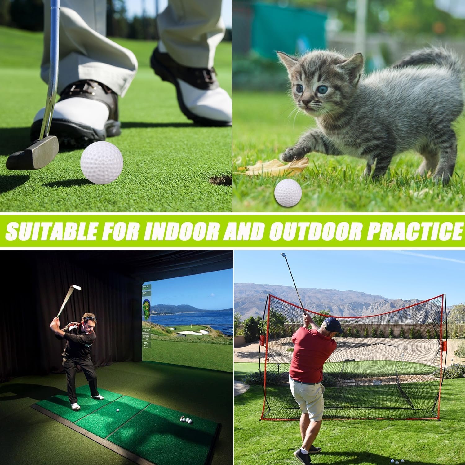 KOFULL Plastic Golf Balls Practice, 24/100 Pack Hollow Plastic Golf Balls Indoor Outdoor Training, Golf Party Decorations 5 KOFULL Plastic Golf Balls Practice, 24/100 Pack Hollow Plastic Golf Balls Indoor Outdoor Training, Golf Party Decorations - Image 5