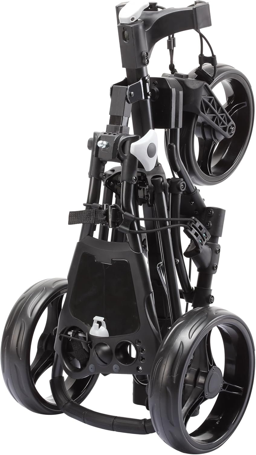 Golf Push Cart 3 Wheel with 360 Rotating Front Wheel, One Second to Open & Close, Lightweight Folding Golf Pull Cart with Foot Brake, Umbrella Holder, Cup Holder, & Storage Compartment 4 Golf Push Cart 3 Wheel with 360 Rotating Front Wheel, One Second to Open & Close, Lightweight Folding Golf Pull Cart with Foot Brake, Umbrella Holder, Cup Holder, & Storage Compartment - Image 4