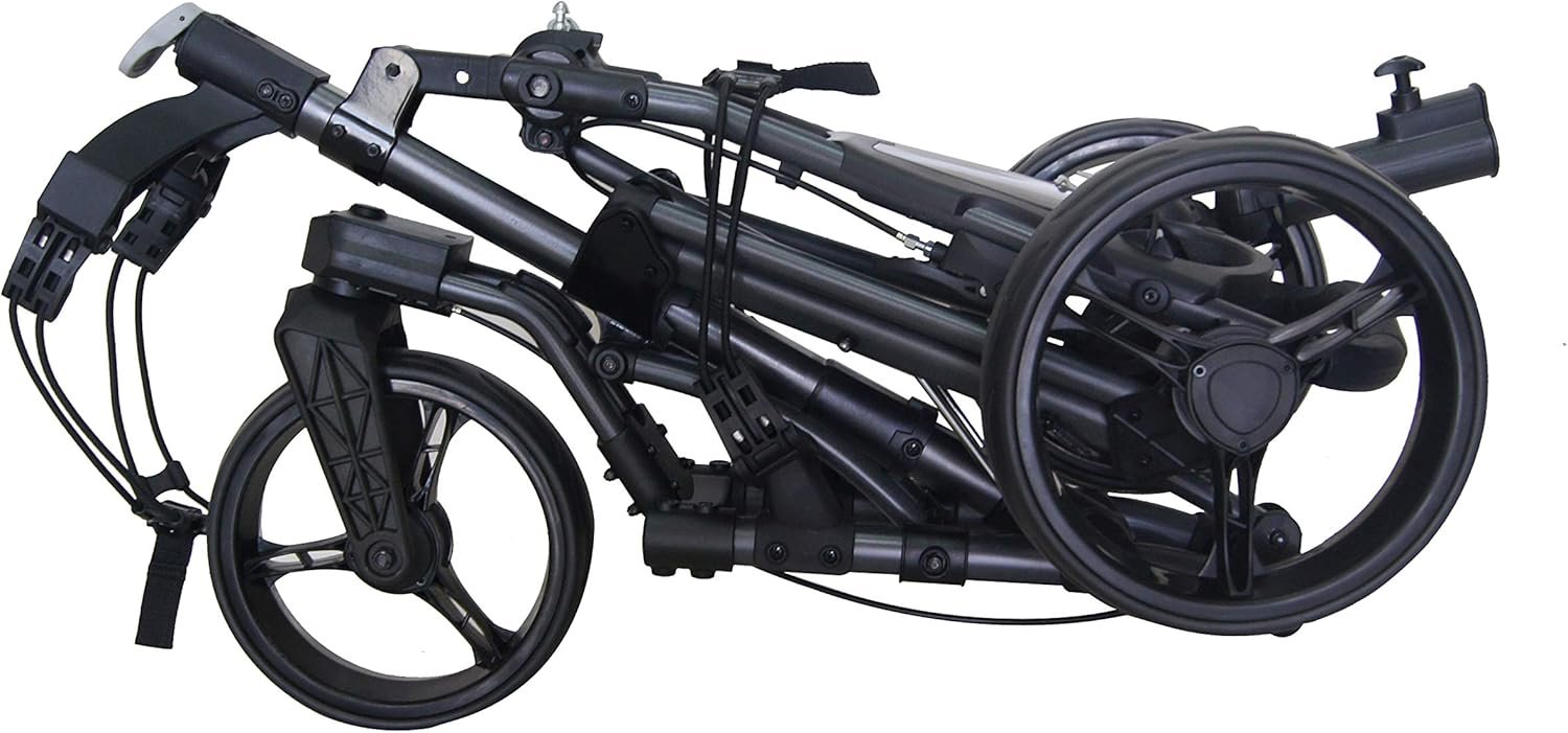 Golf Push Cart 3 Wheel with 360 Rotating Front Wheel, One Second to Open & Close, Lightweight Folding Golf Pull Cart with Foot Brake, Umbrella Holder, Cup Holder, & Storage Compartment 6 Golf Push Cart 3 Wheel with 360 Rotating Front Wheel, One Second to Open & Close, Lightweight Folding Golf Pull Cart with Foot Brake, Umbrella Holder, Cup Holder, & Storage Compartment - Image 6