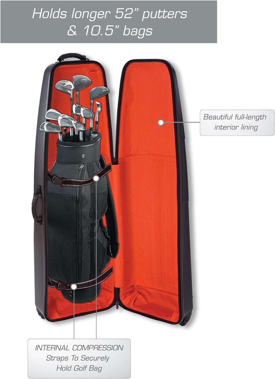 Samsonite Golf 6850 Hard Case Golf Travel Bag, Lightweight & Durable ABS Shell, Multi-Directional Wheels 3 Samsonite Golf 6850 Hard Case Golf Travel Bag, Lightweight & Durable ABS Shell, Multi-Directional Wheels - Image 3