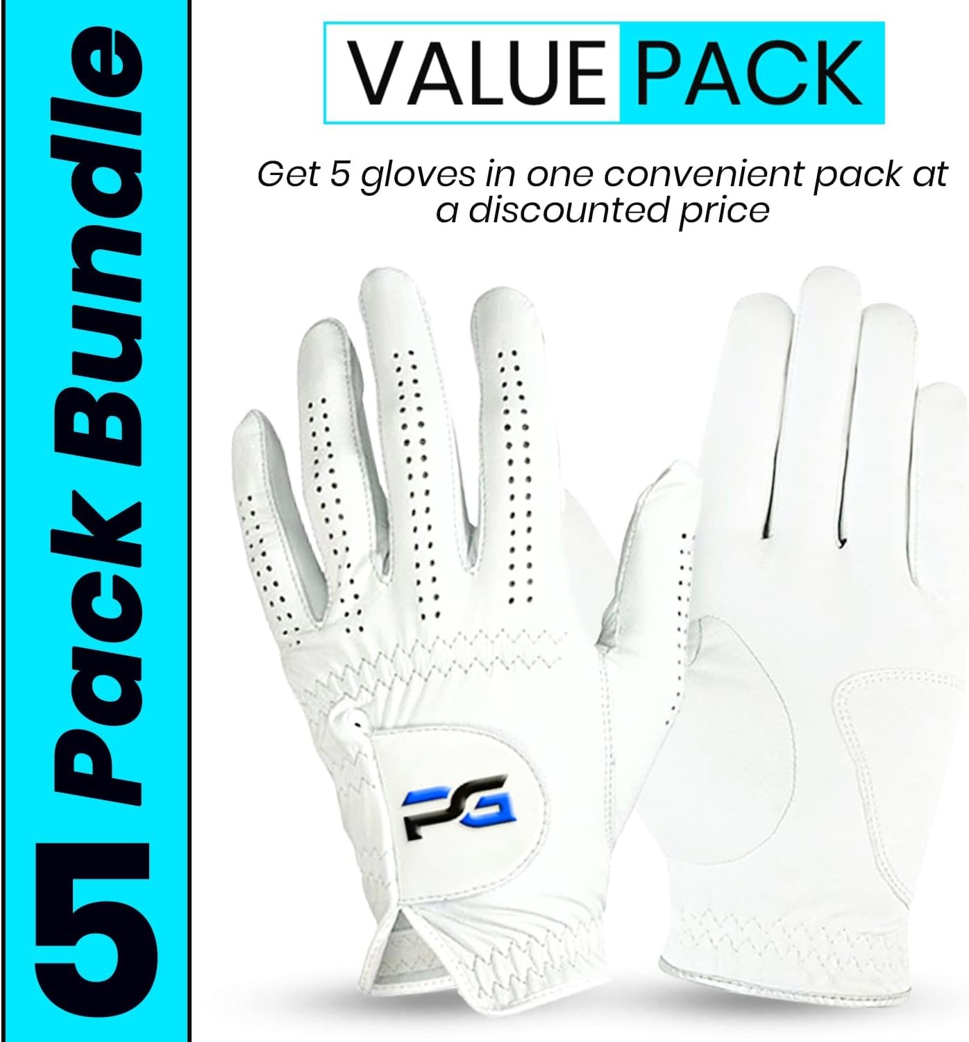 Gloves (5 Pack) Cabretta Leather, Premium Quality Mens Golf Gloves 2 Gloves (5 Pack) Cabretta Leather, Premium Quality Mens Golf Gloves - Image 2