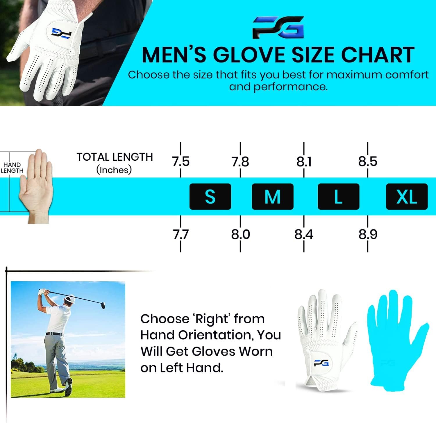Gloves (5 Pack) Cabretta Leather, Premium Quality Mens Golf Gloves 7 Gloves (5 Pack) Cabretta Leather, Premium Quality Mens Golf Gloves - Image 7